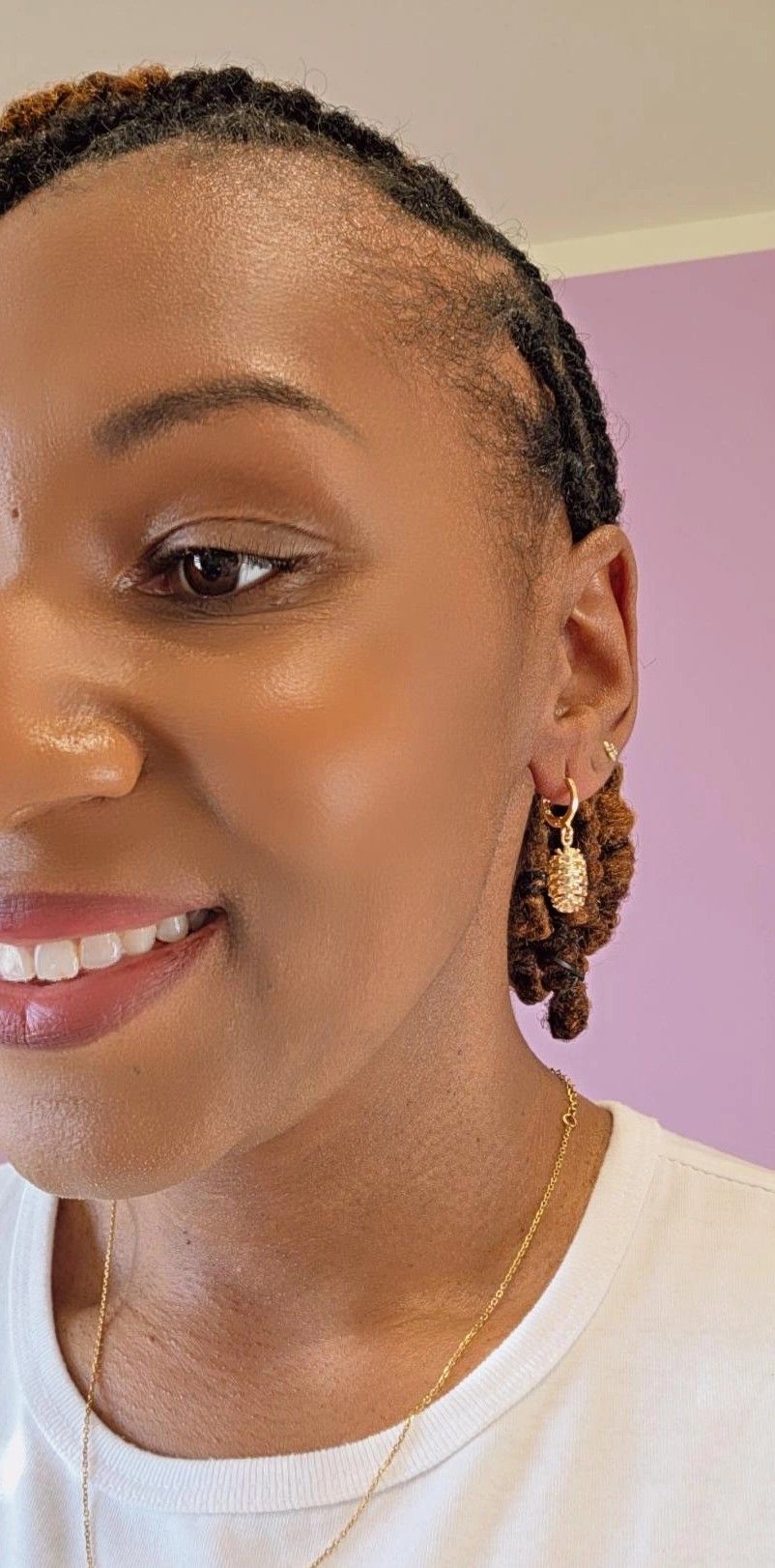 Gold Pinecone Huggie Earrings