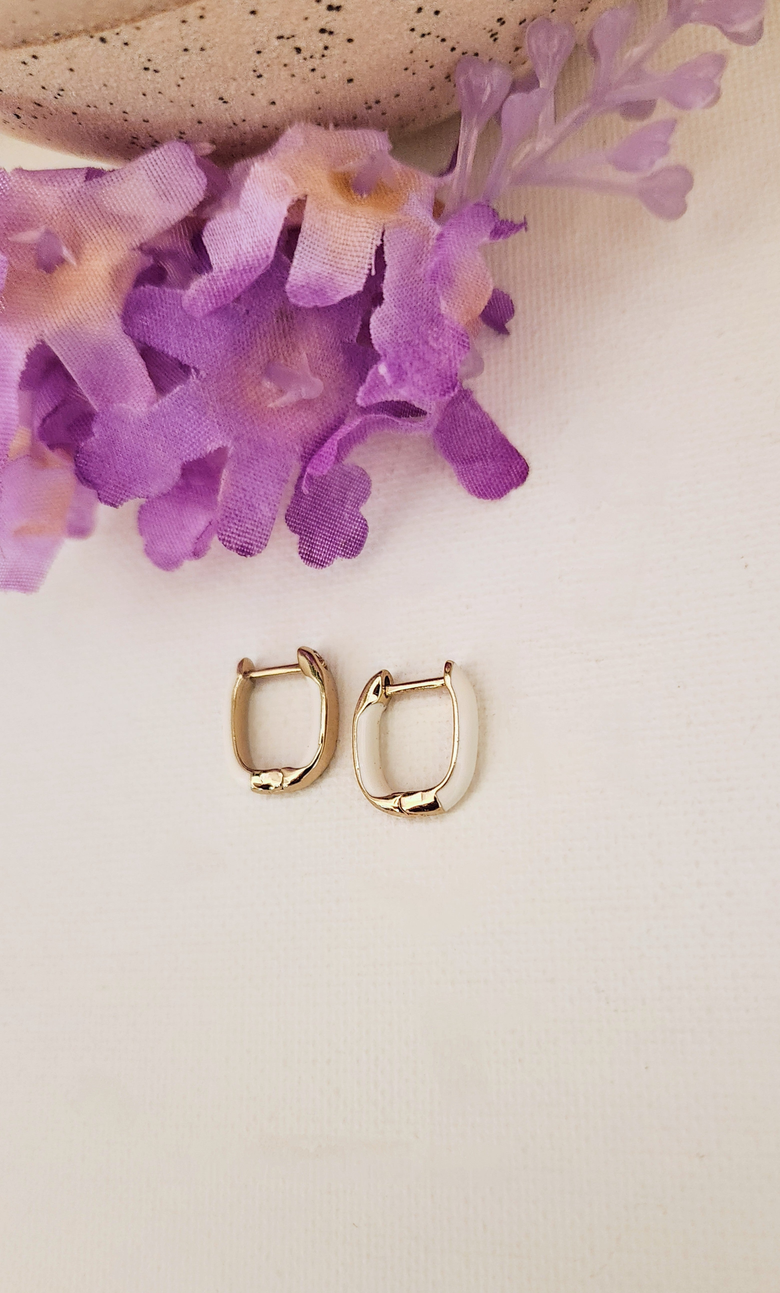 Colorful Mini Enamel Hoop Earrings