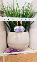 White and Blue Floral Earrings