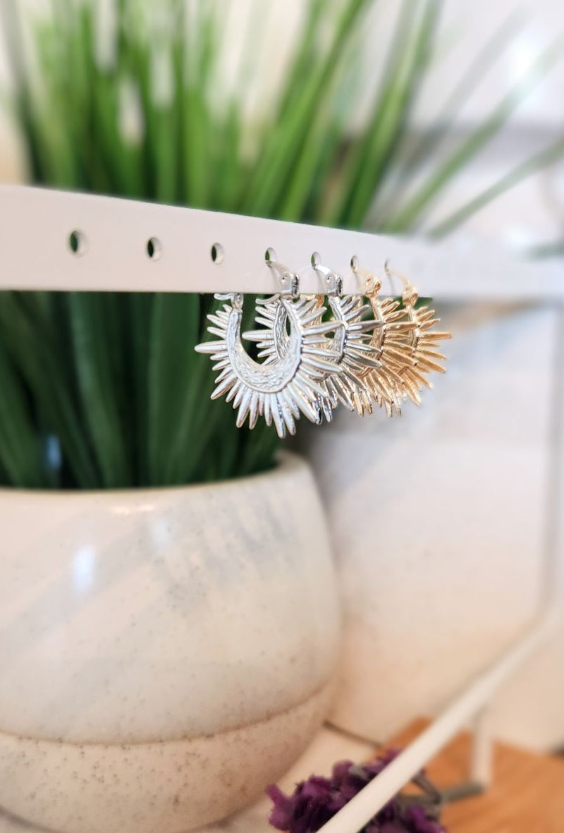 Sunburst Energy Hoop Earrings