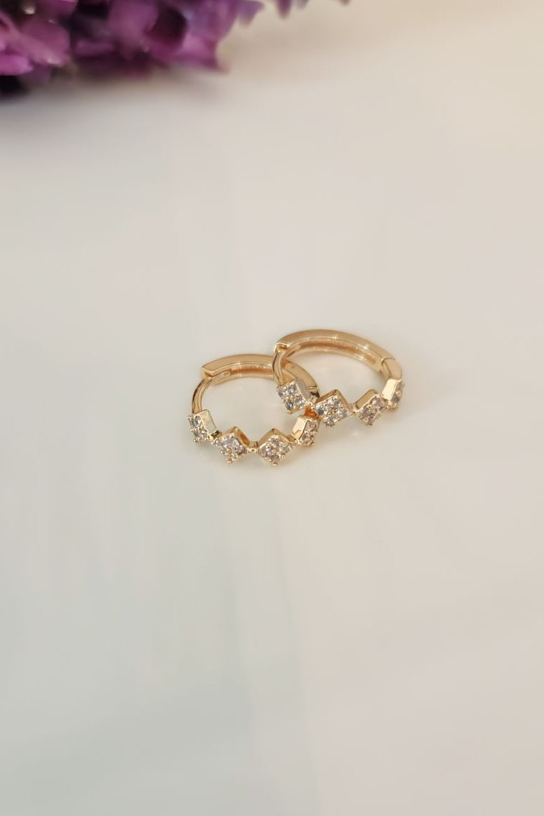 Mini Crystal Hoop Earrings