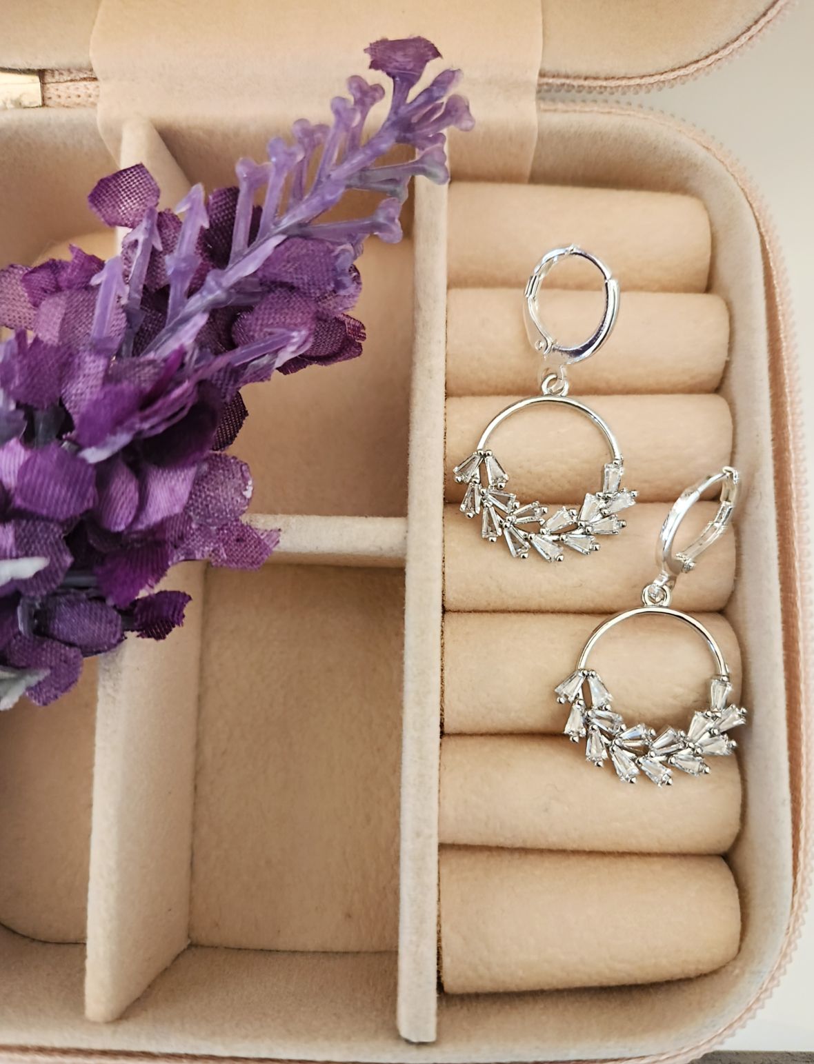 Crystal Branch Huggie Earrings