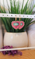 Heart Evil Eye Hoop Earrings