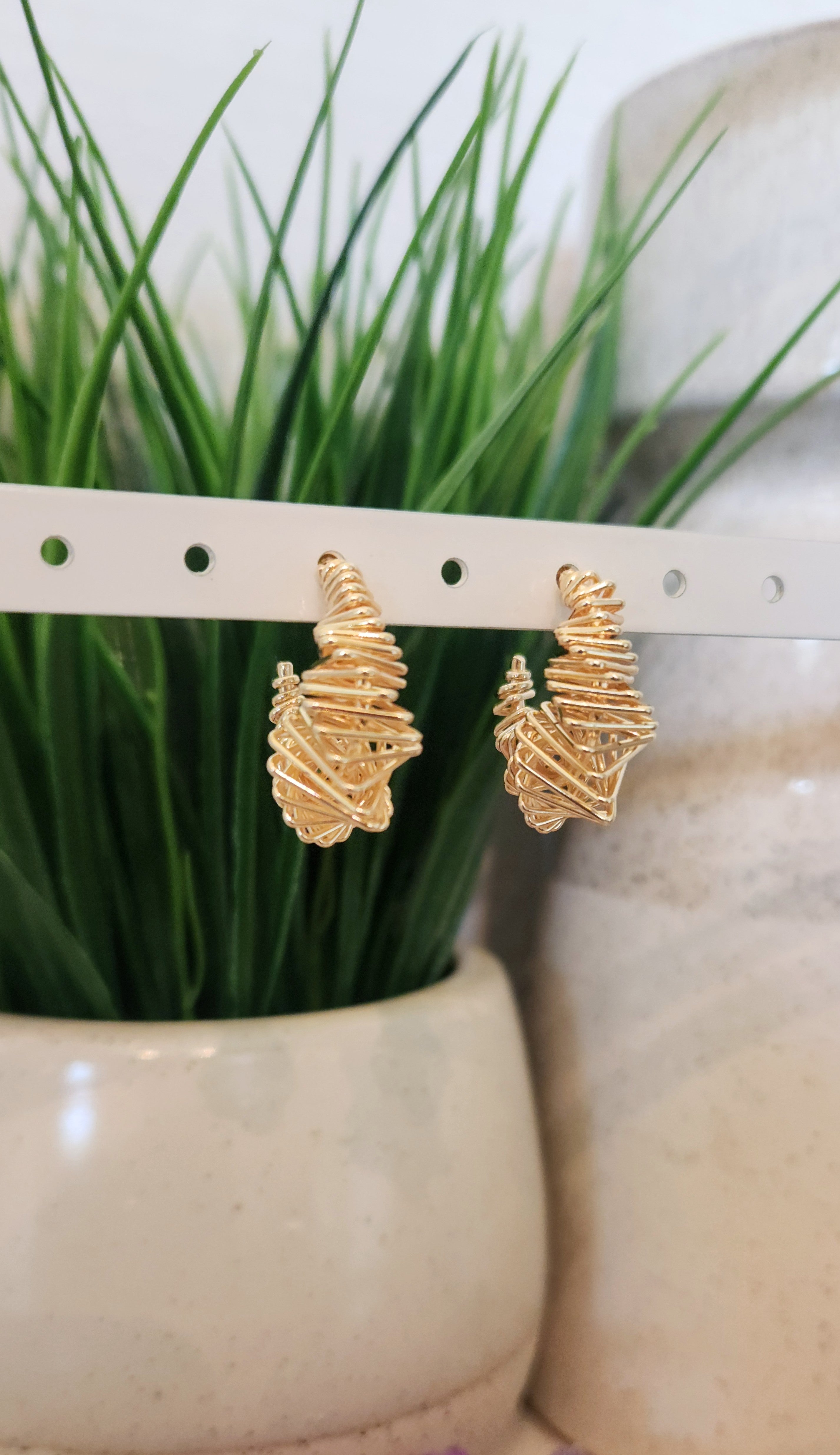 Spiral Wire Statement Hoop Earrings– Gold or Silver