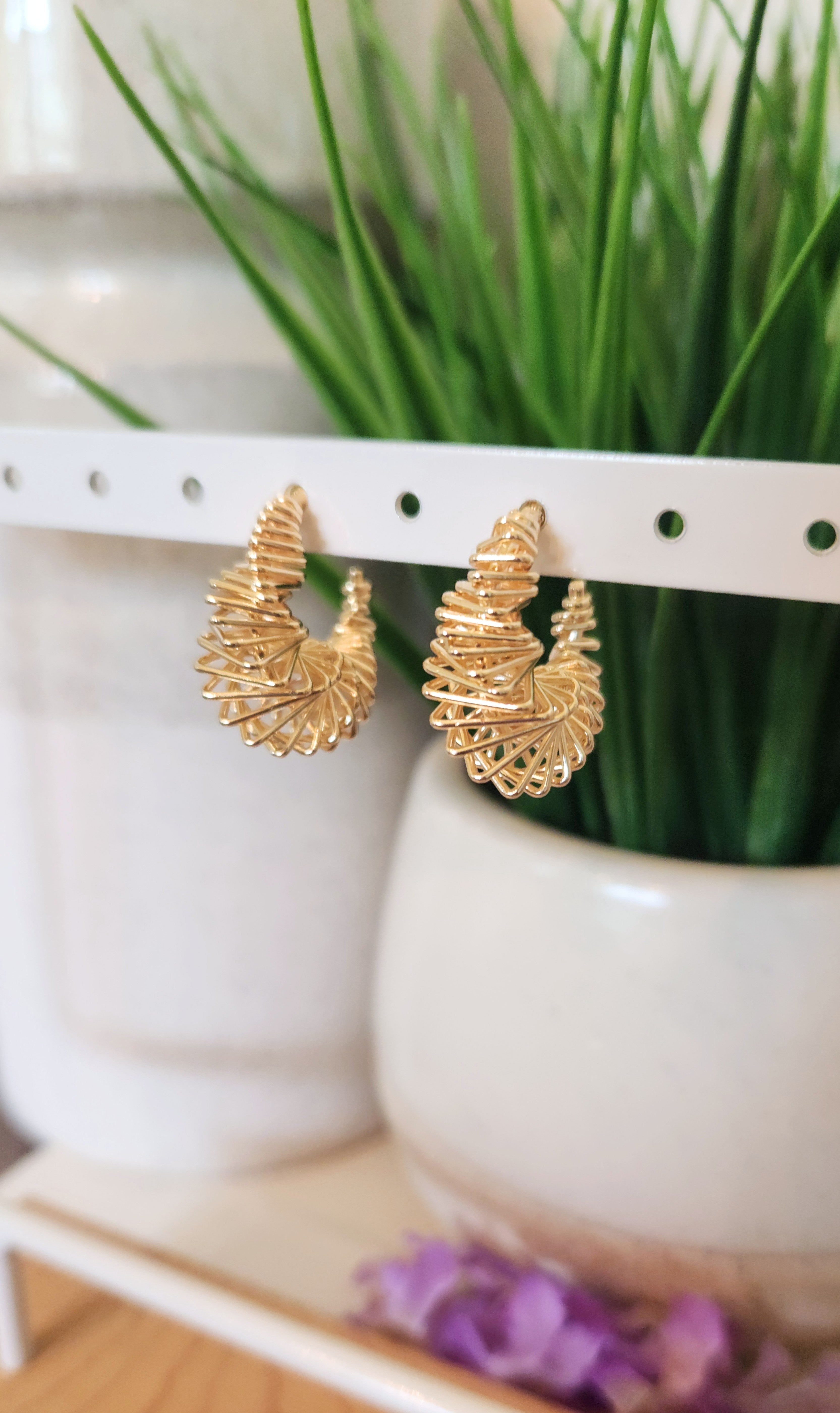 Spiral Wire Statement Hoop Earrings– Gold or Silver