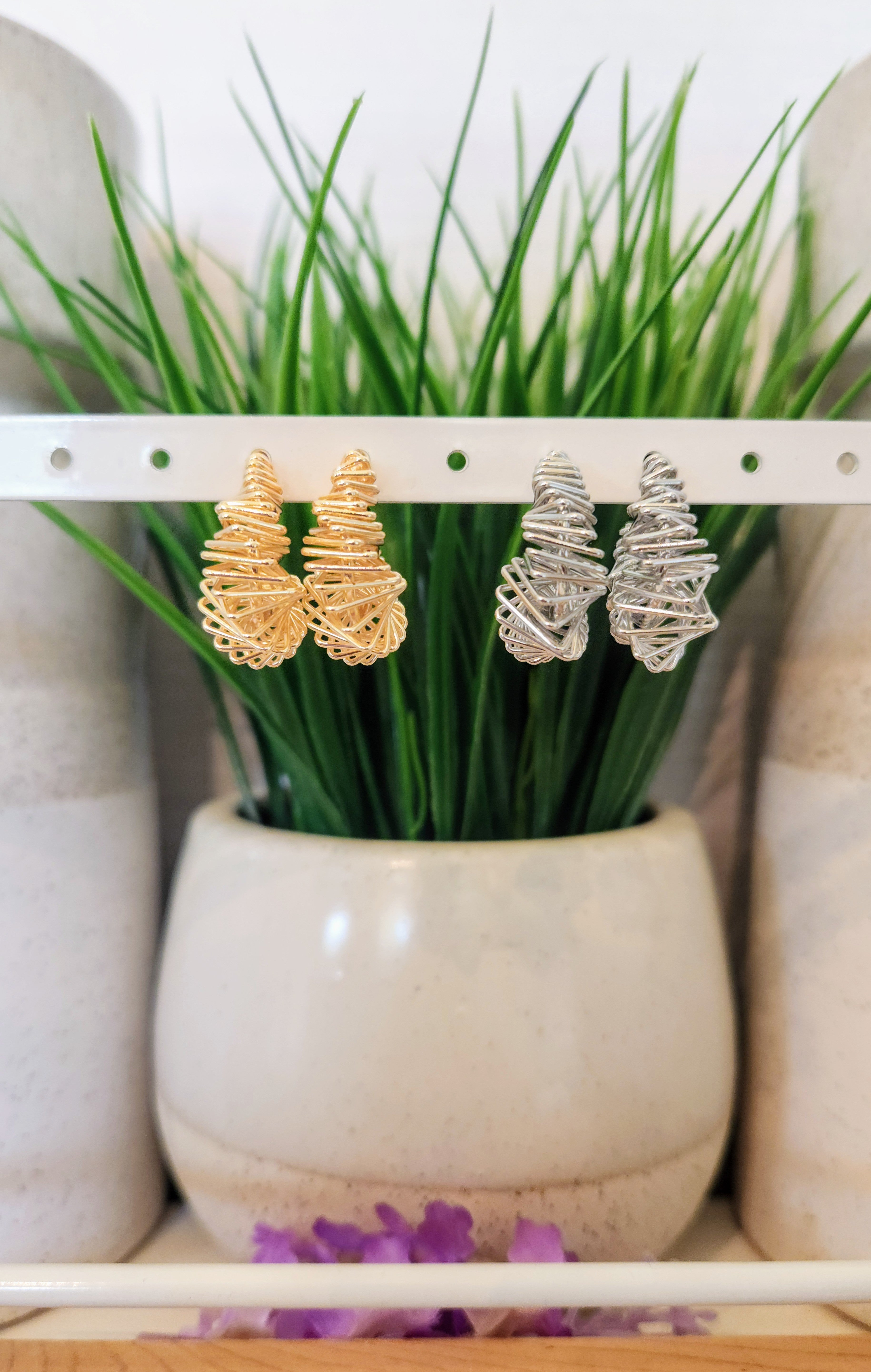 Spiral Wire Statement Hoop Earrings– Gold or Silver