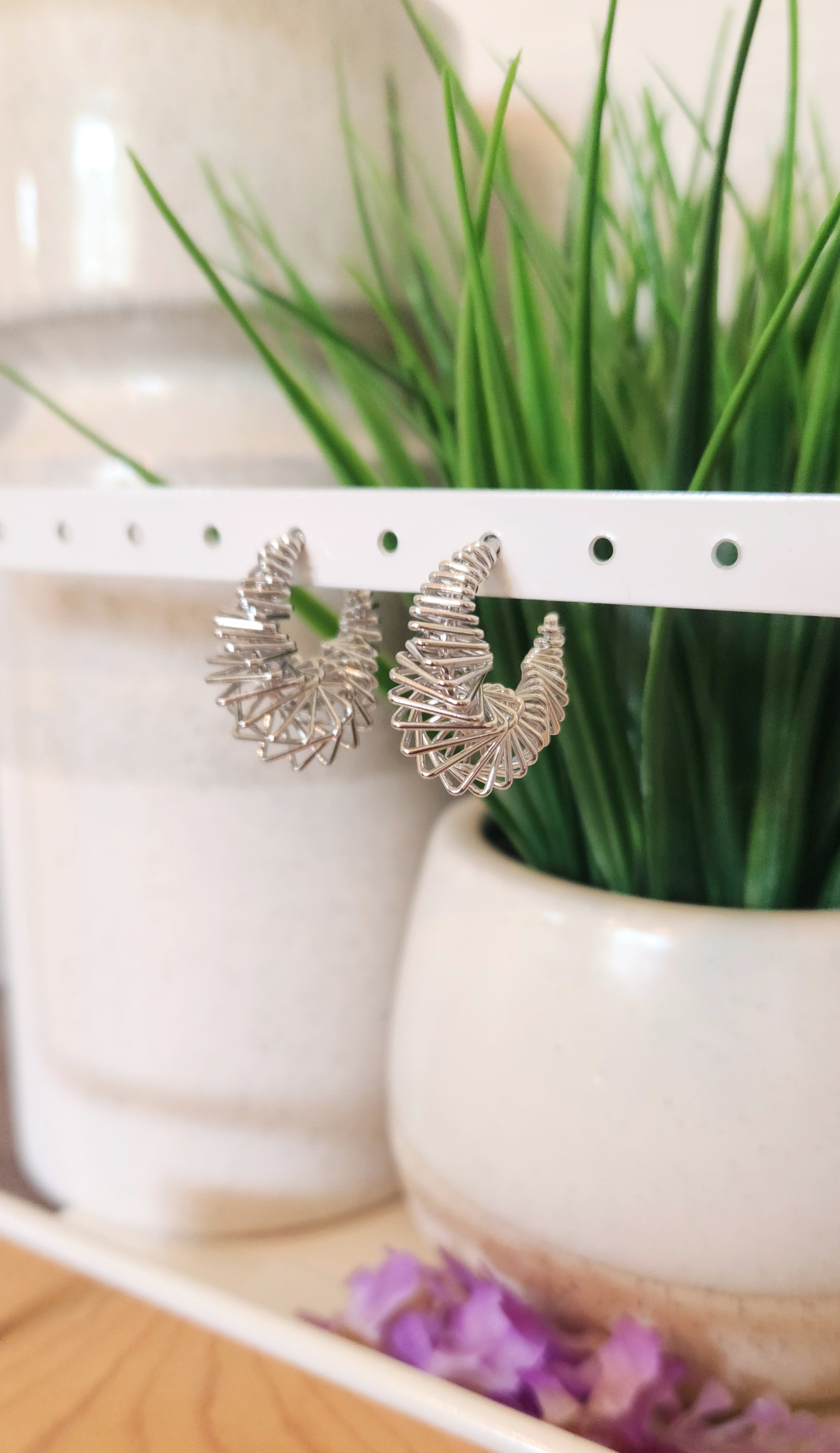 Spiral Wire Statement Hoop Earrings– Gold or Silver