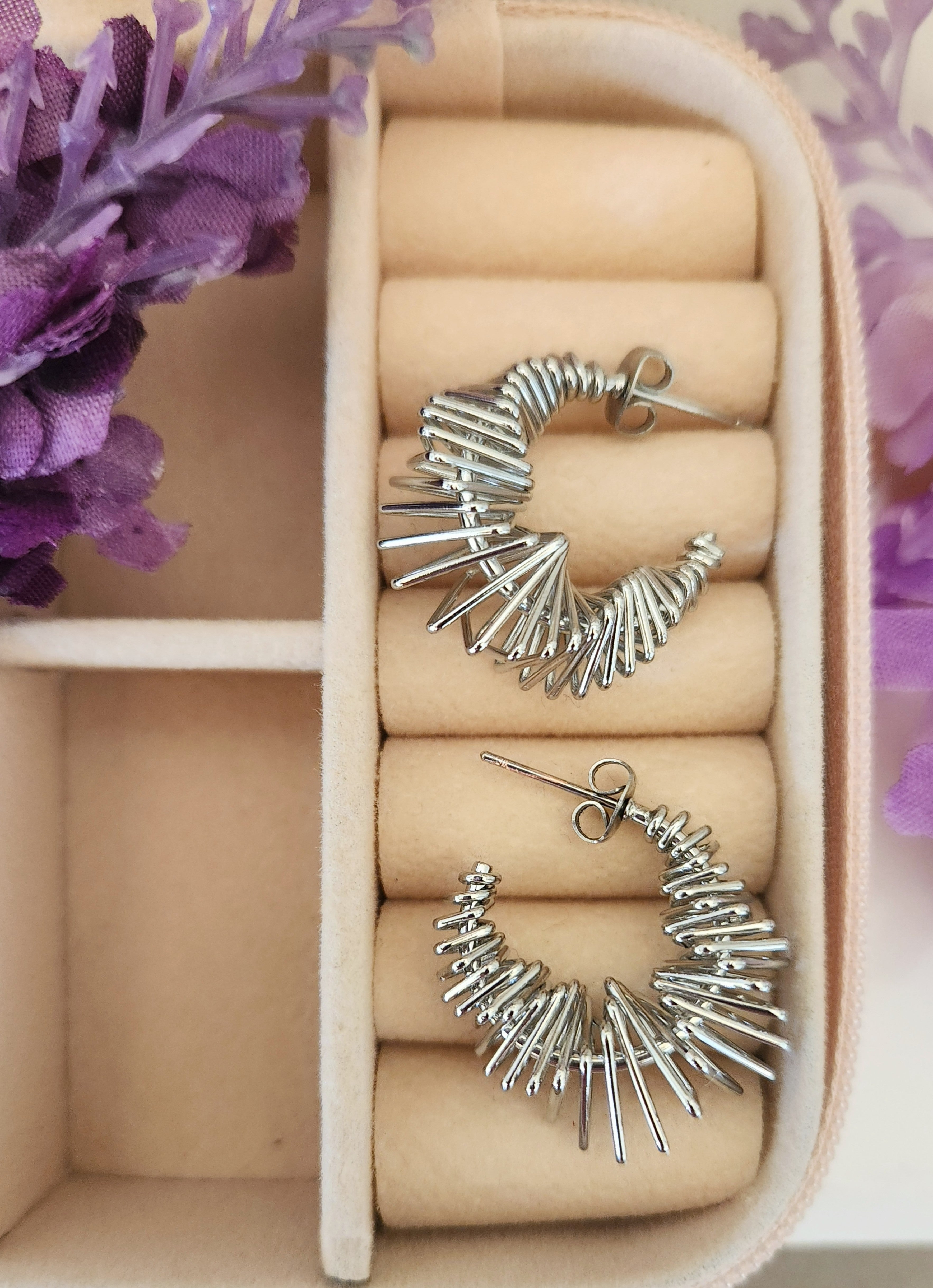 Spiral Wire Statement Hoop Earrings– Gold or Silver