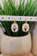 Pink Tulip Dangle Earrings