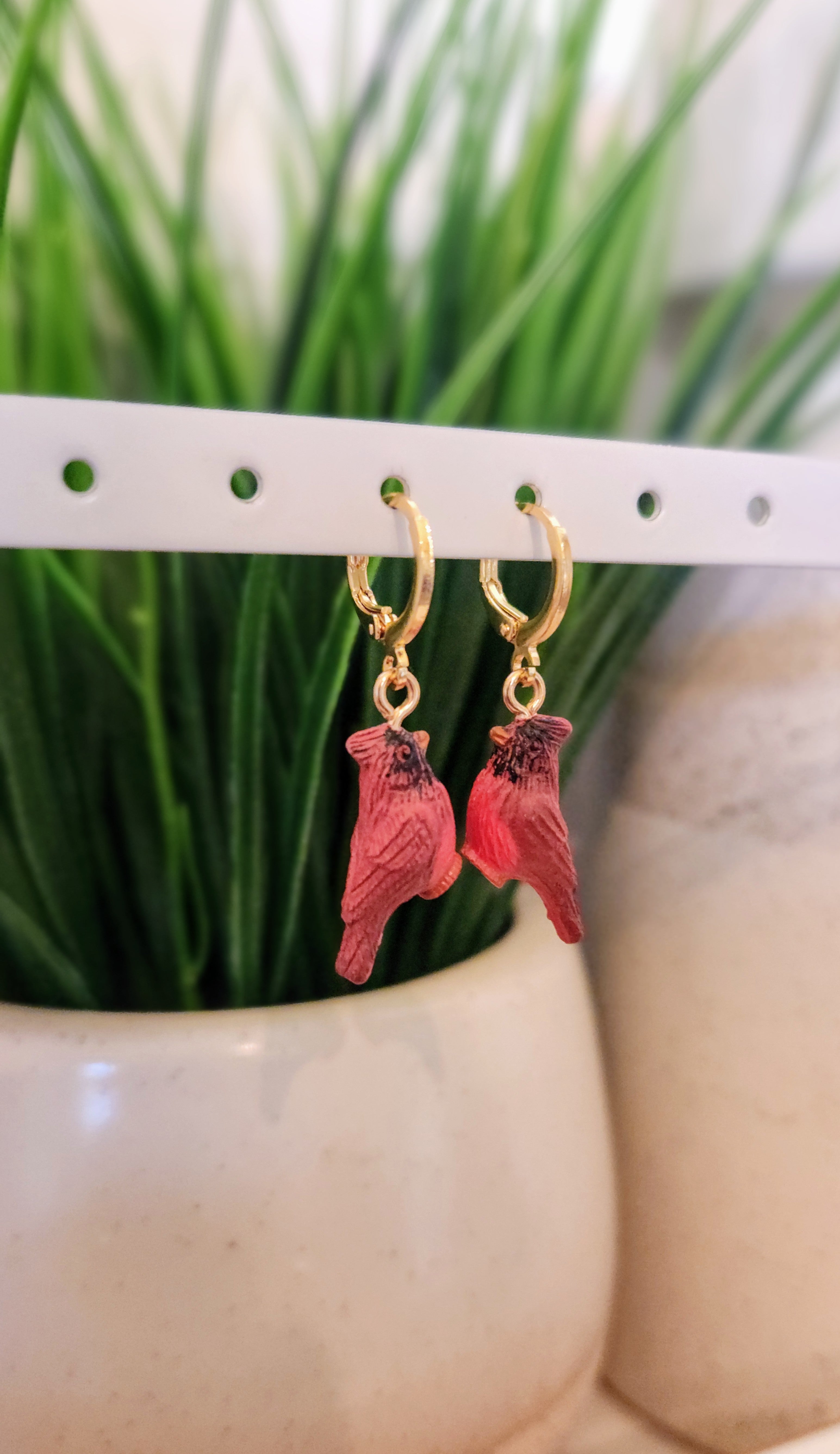 Blue Jay or Cardinal Bird Earrings