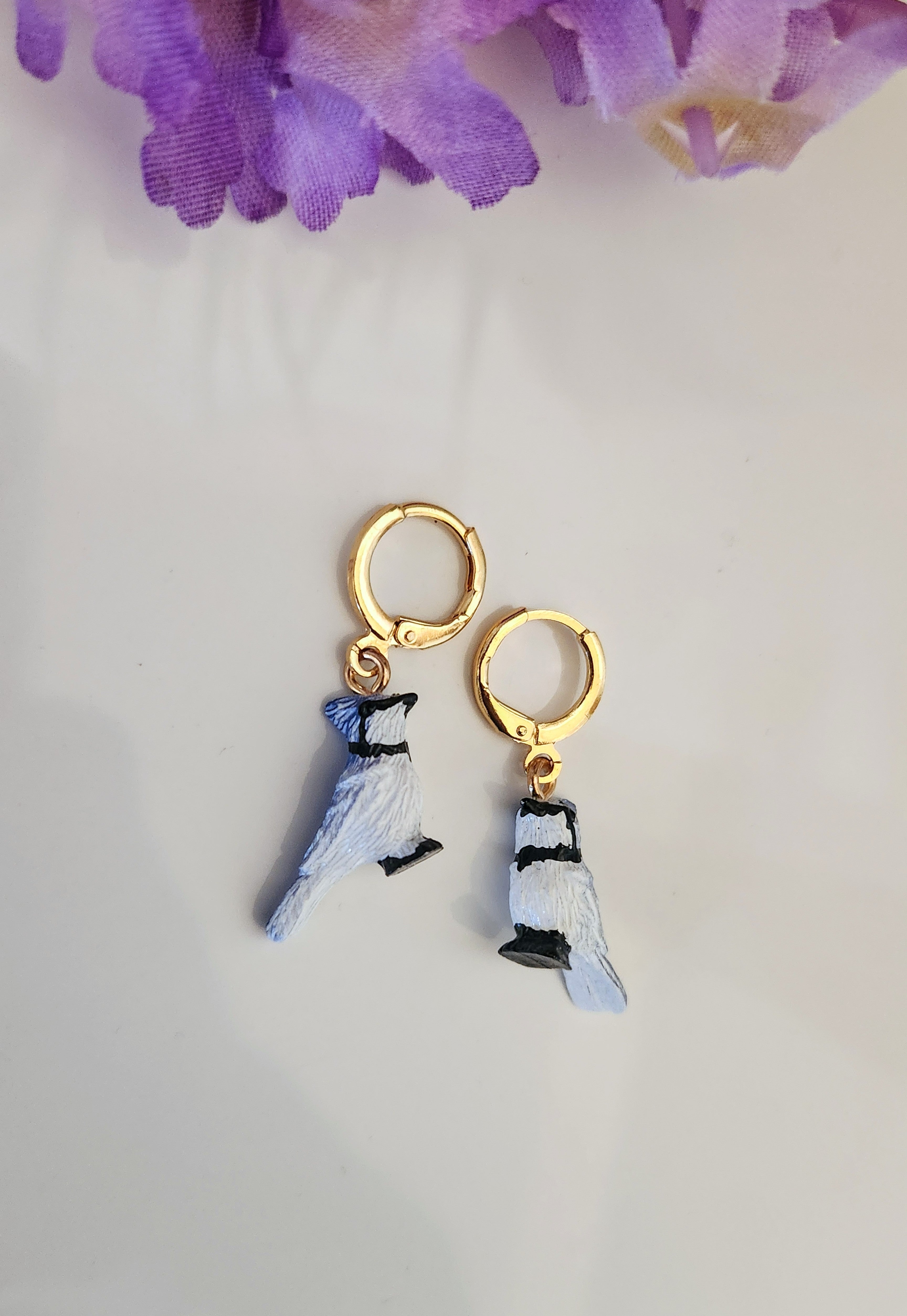 Blue Jay or Cardinal Bird Earrings