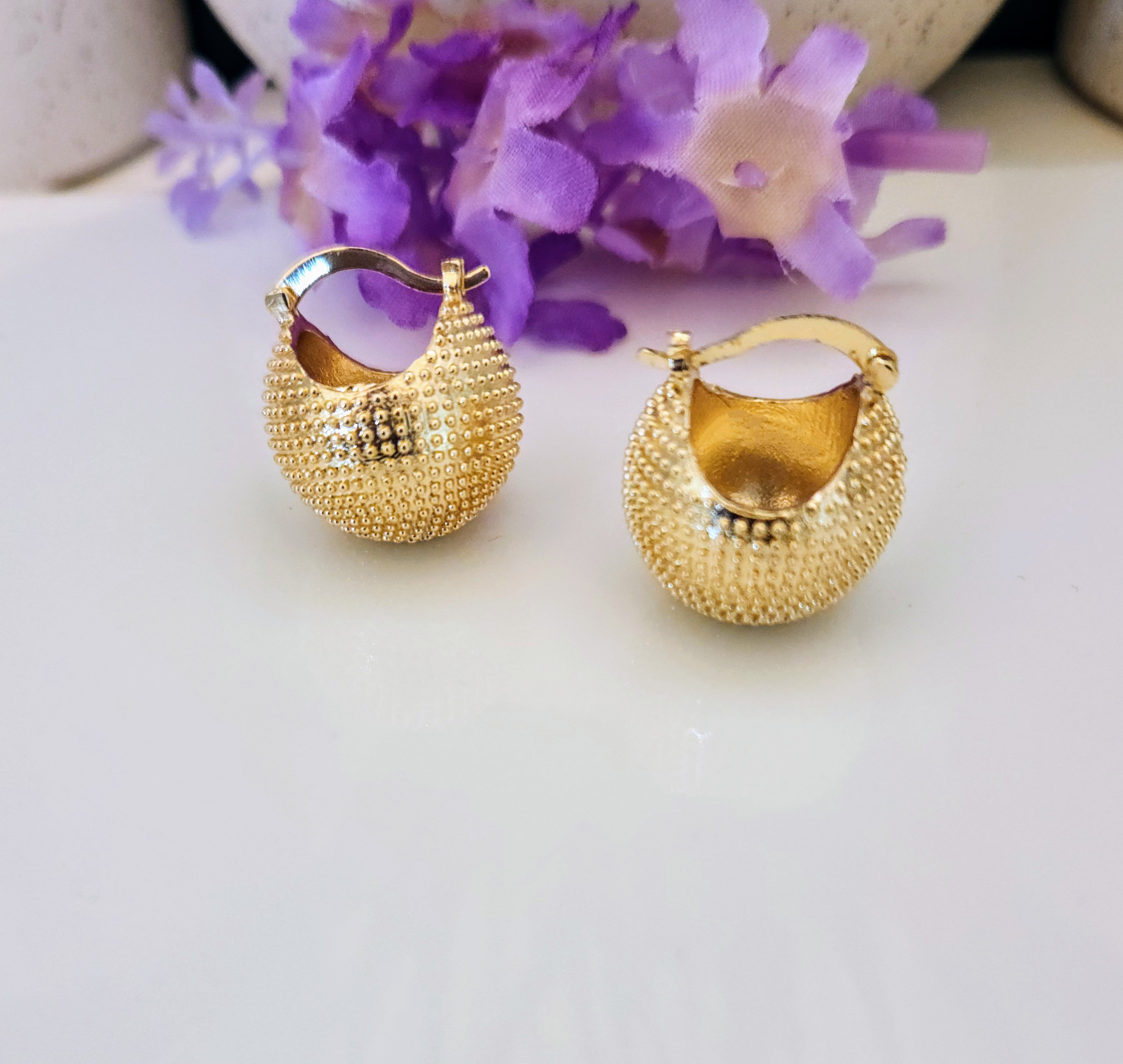 Chunky Sphere Huggie Hoops