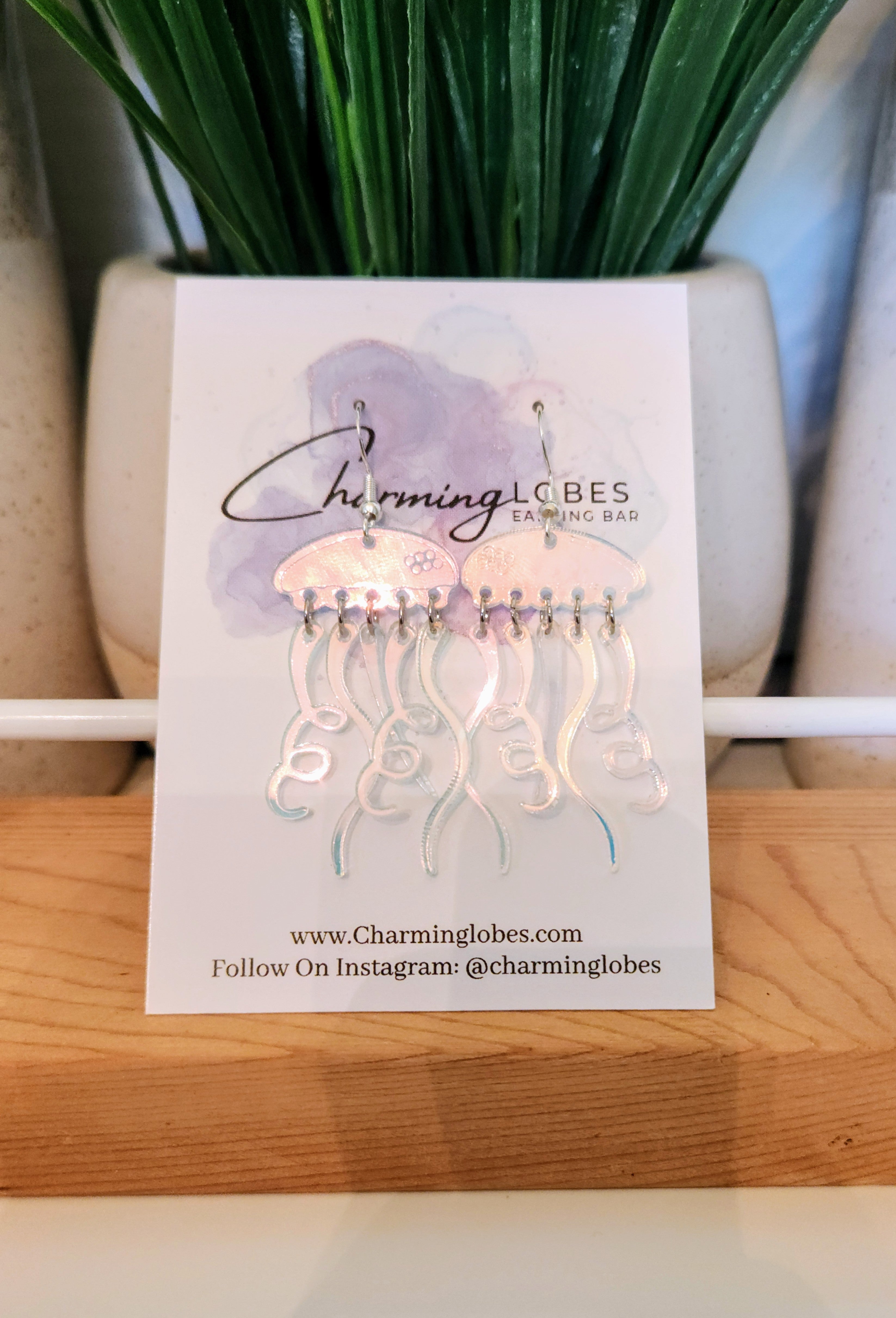 Holographic Jellyfish Dangle Earrings