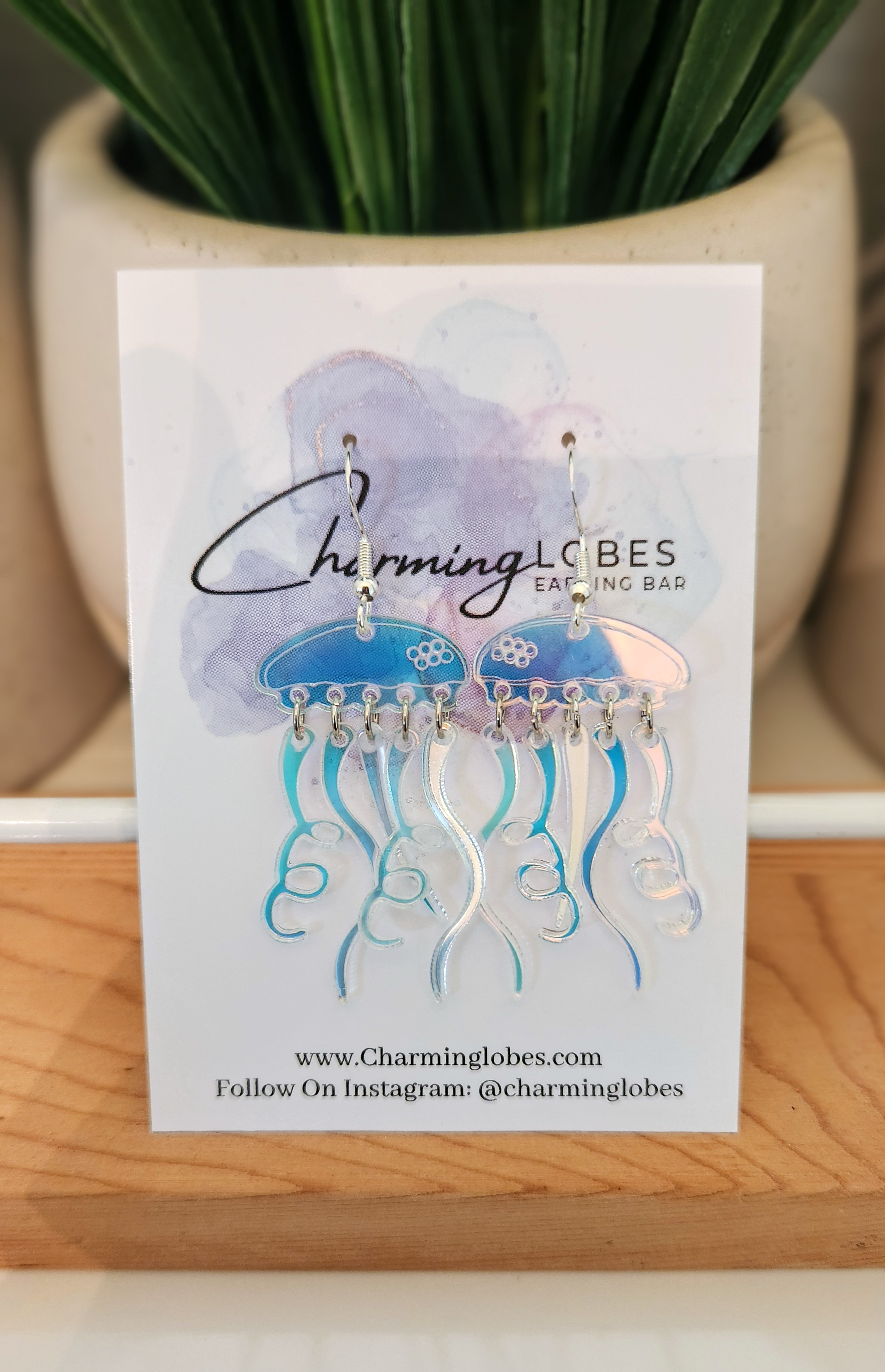 Holographic Jellyfish Dangle Earrings
