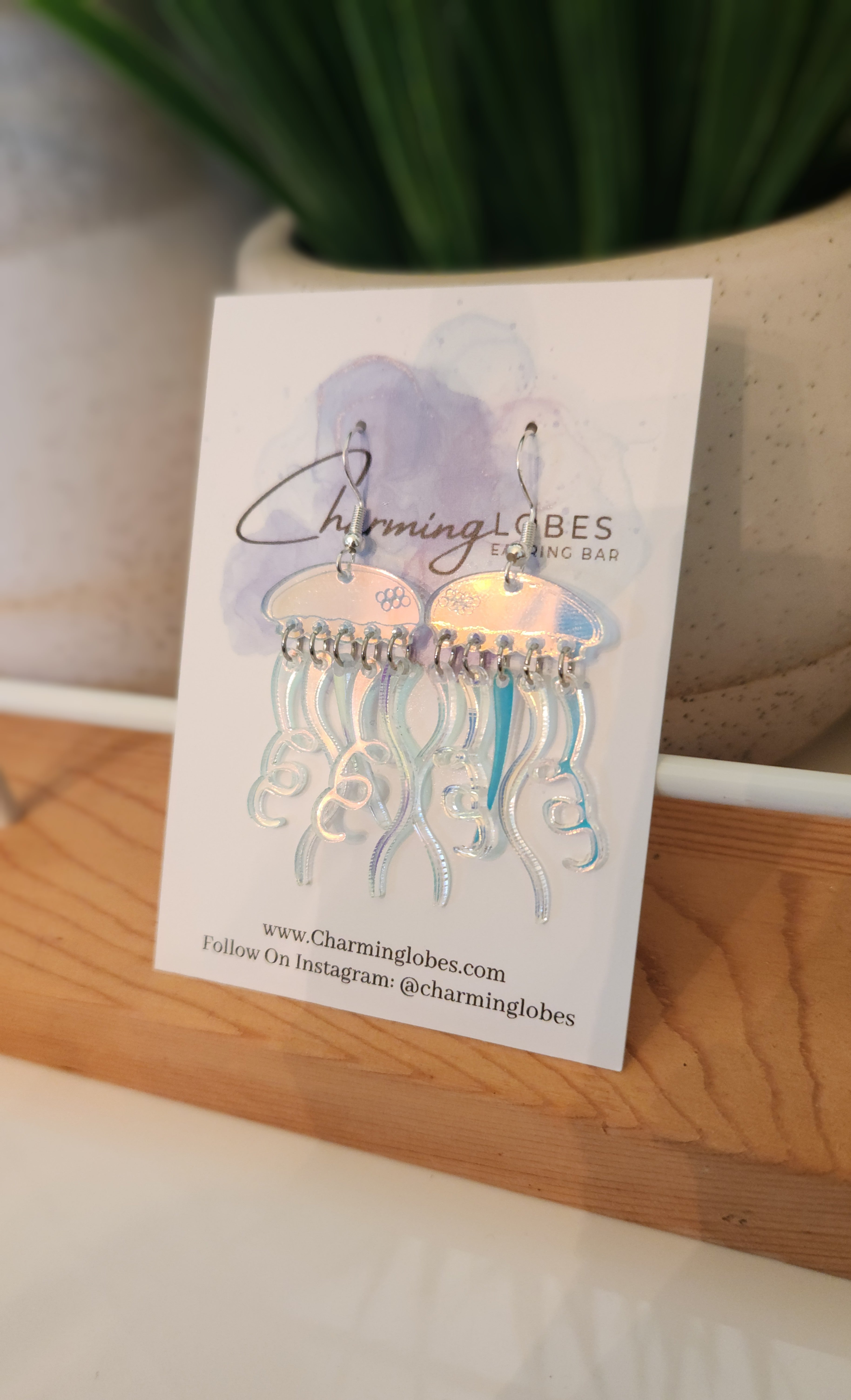 Holographic Jellyfish Dangle Earrings