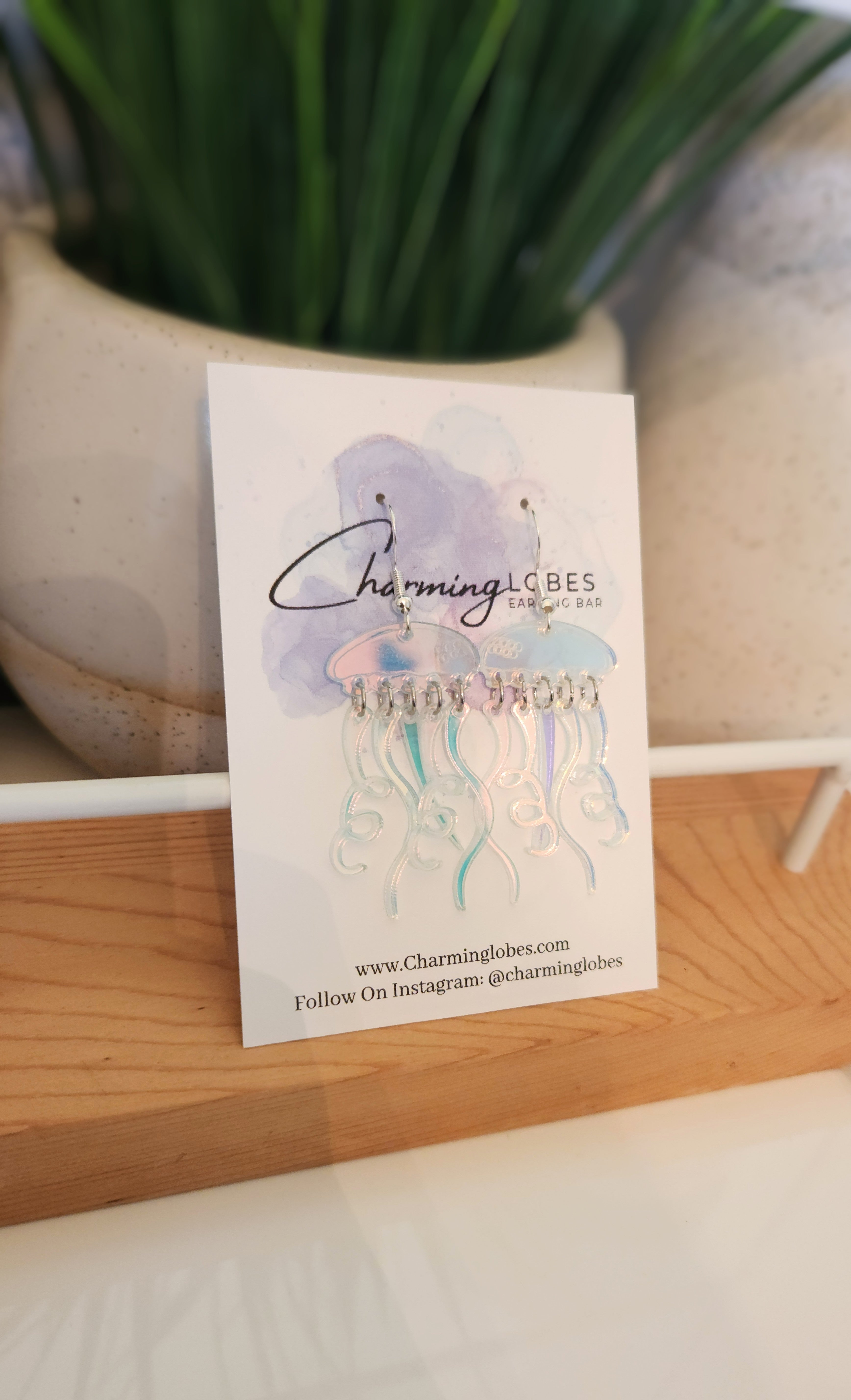 Holographic Jellyfish Dangle Earrings