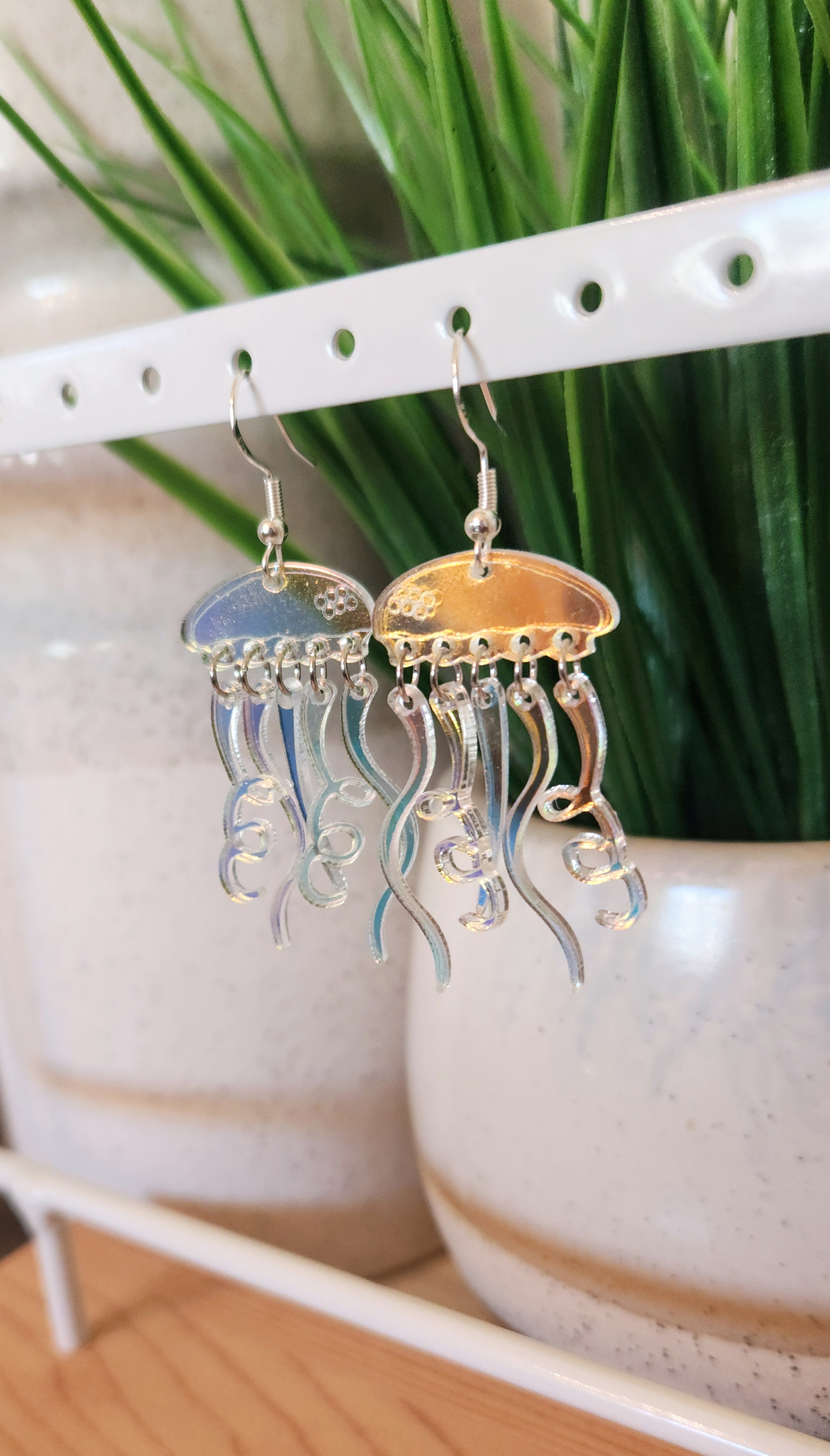 Holographic Jellyfish Dangle Earrings