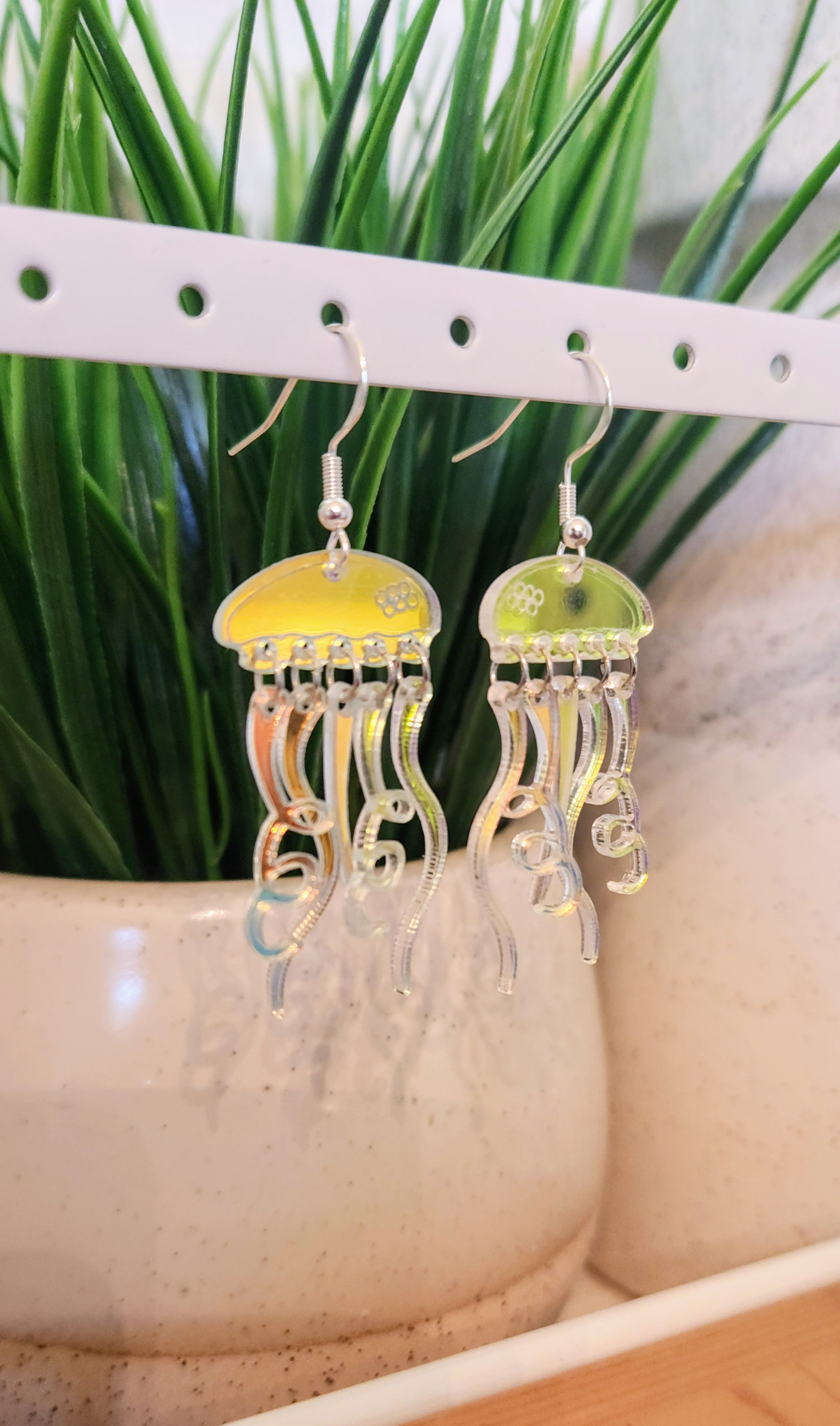 Holographic Jellyfish Dangle Earrings