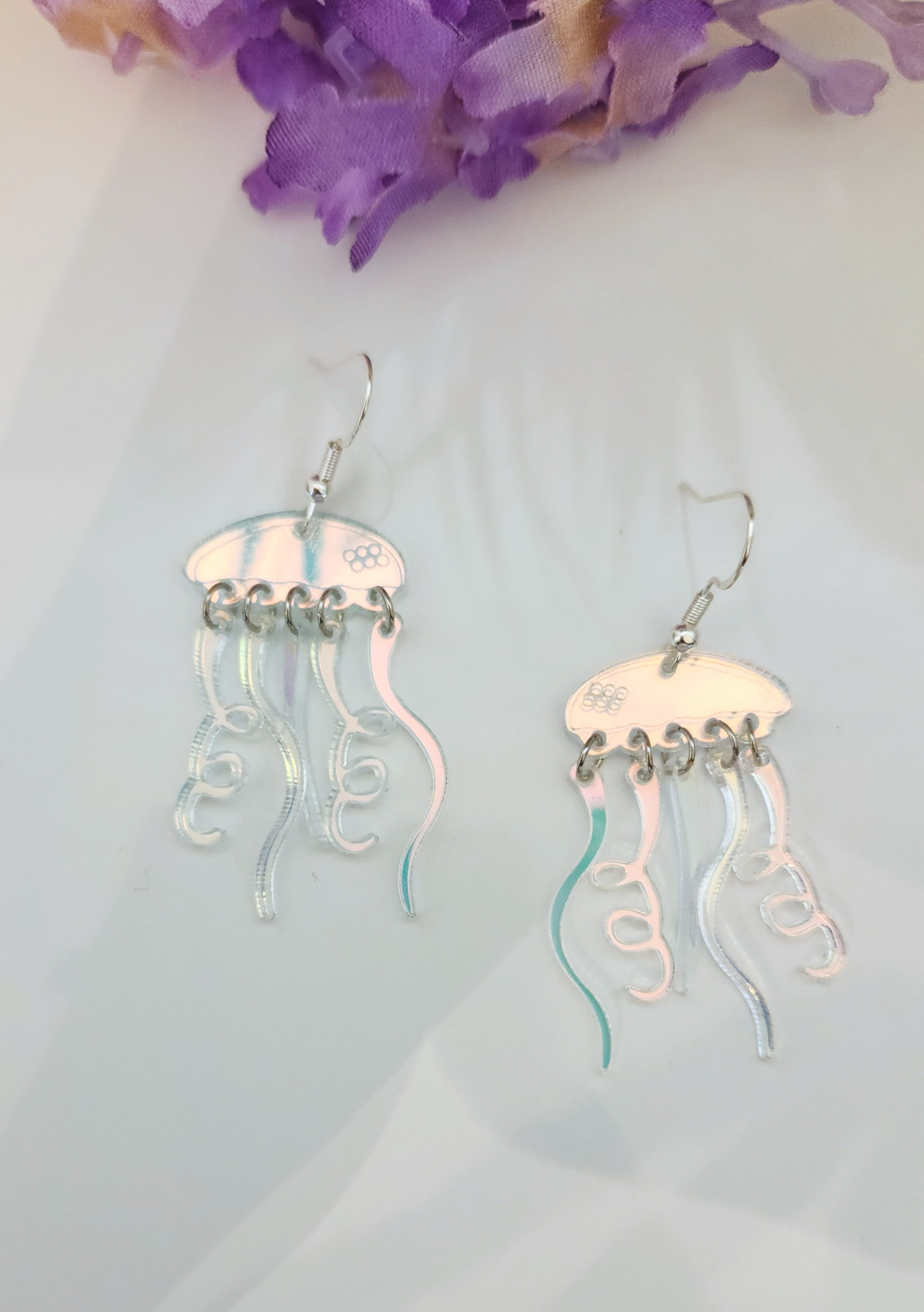 Holographic Jellyfish Dangle Earrings