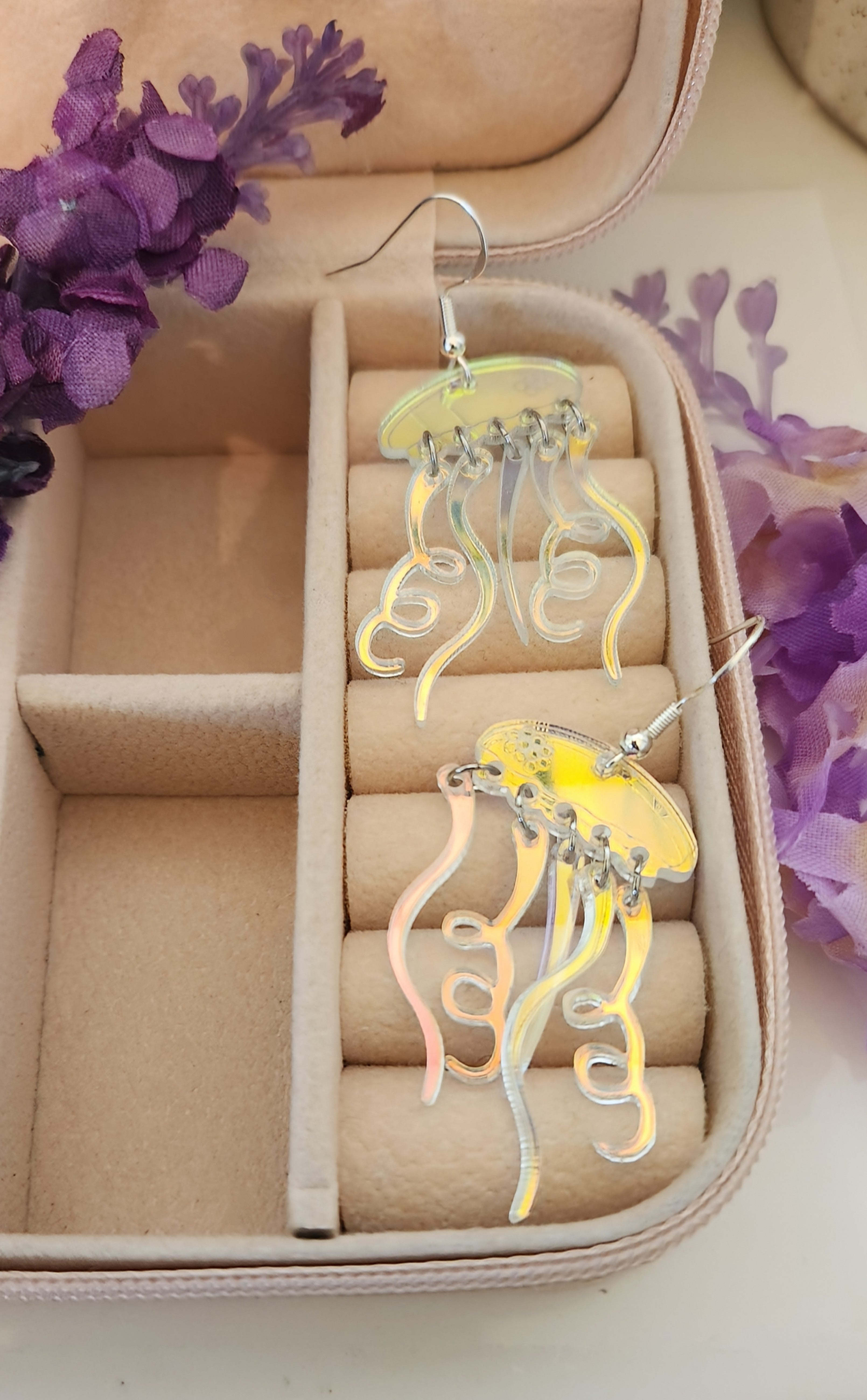 Holographic Jellyfish Dangle Earrings