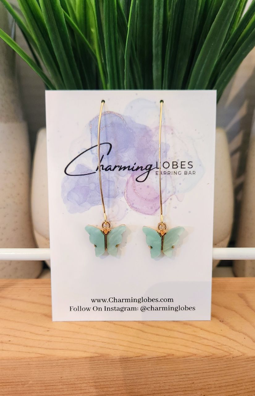 Butterfly Threader Earrings- Multiple Colors