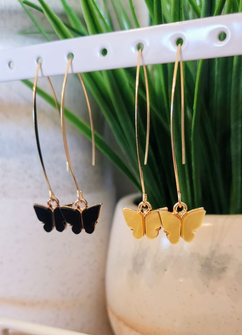 Butterfly Threader Earrings- Multiple Colors
