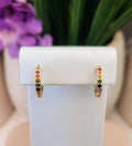 Rainbow CZ Mini Hoop Earrings