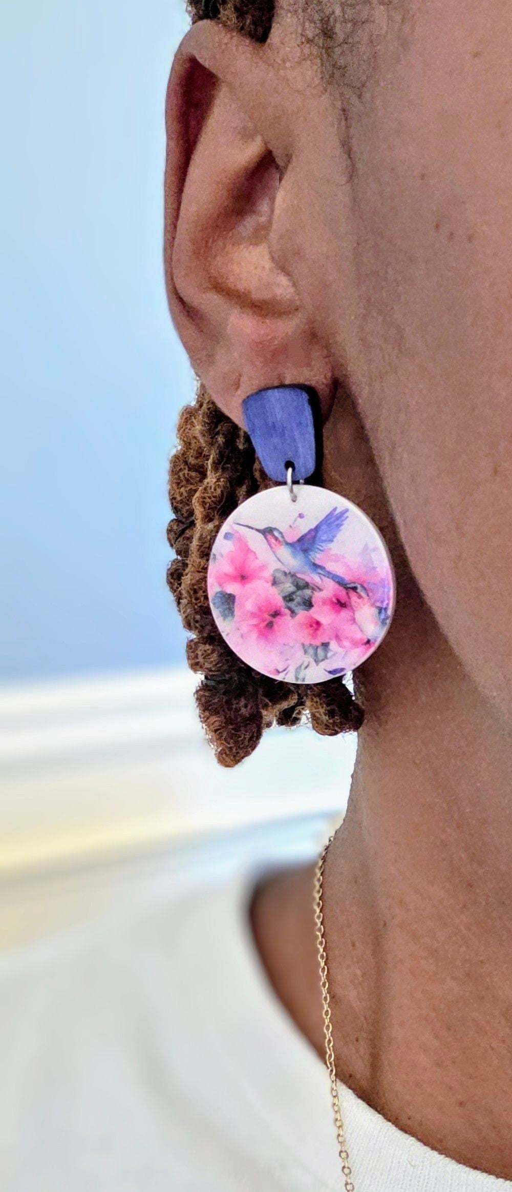 Hummingbird Floral Earrings