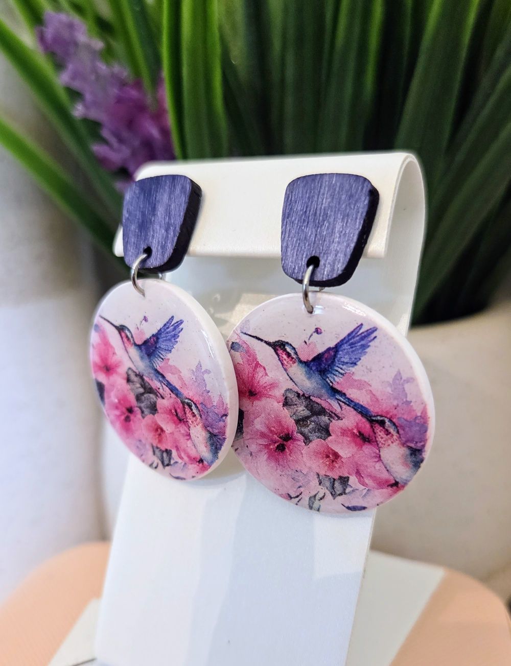 Hummingbird Floral Earrings