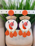Terracotta Floral Drop Earrings