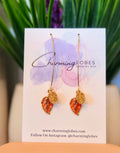 Gold Pinecone & Leaf Threader Earrings– Choose Color