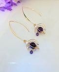 Wire Wrapped Gemstone Orb Earrings