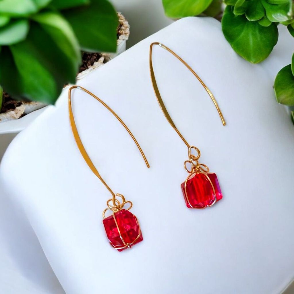 Gift Box Threader Earrings