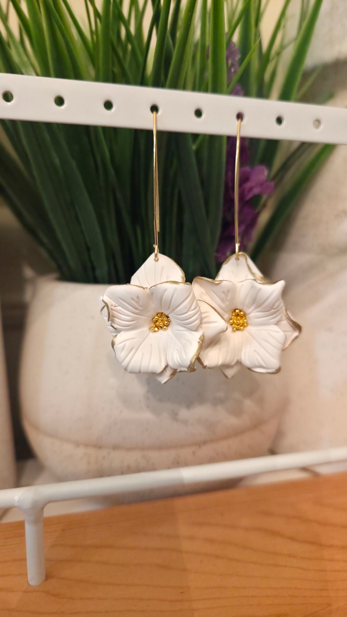 Handmade Flower Clay Earrings