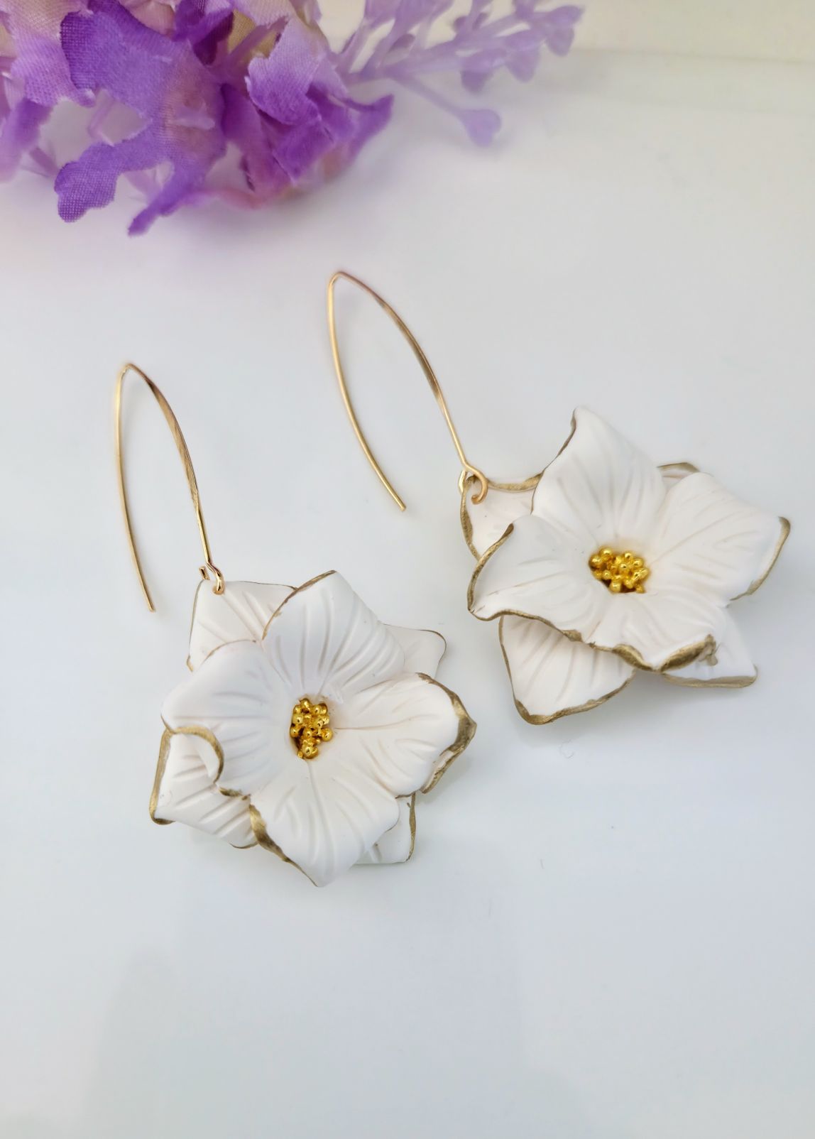 Handmade Flower Clay Earrings