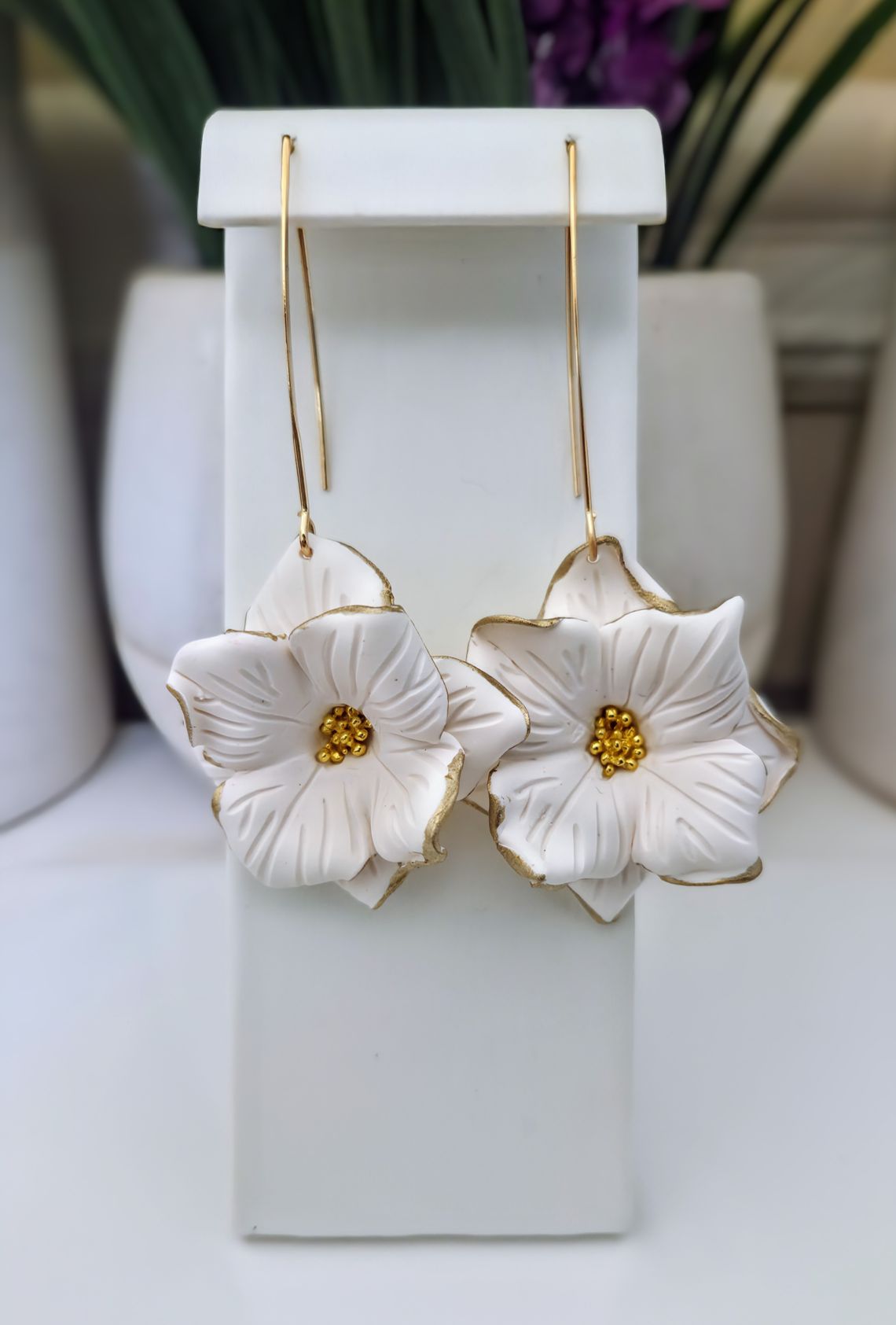 Handmade Flower Clay Earrings