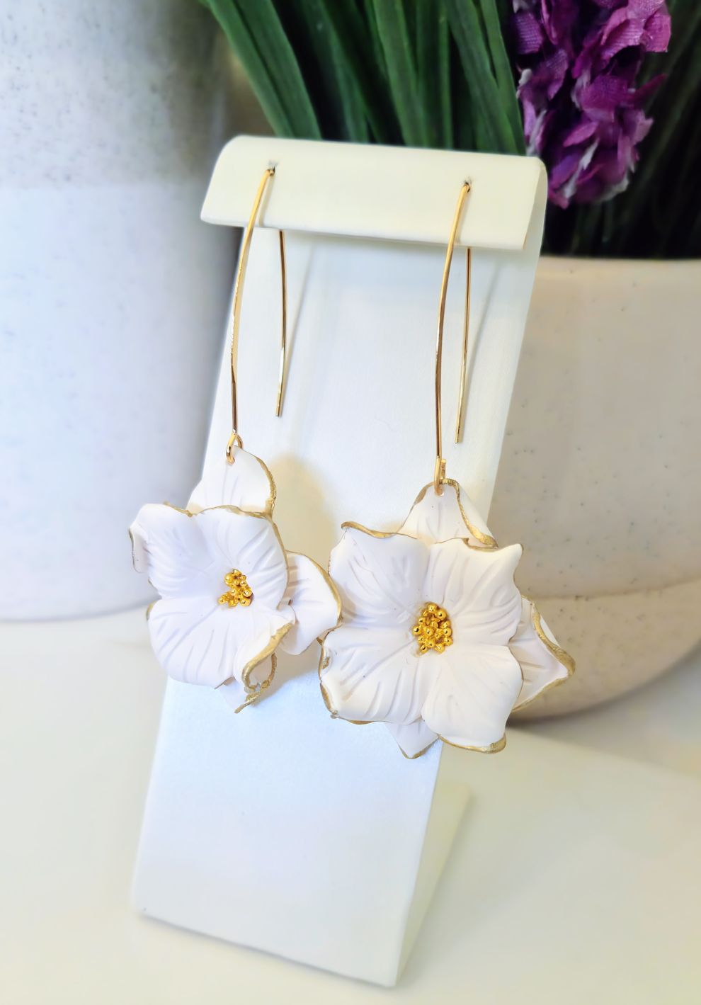 Handmade Flower Clay Earrings