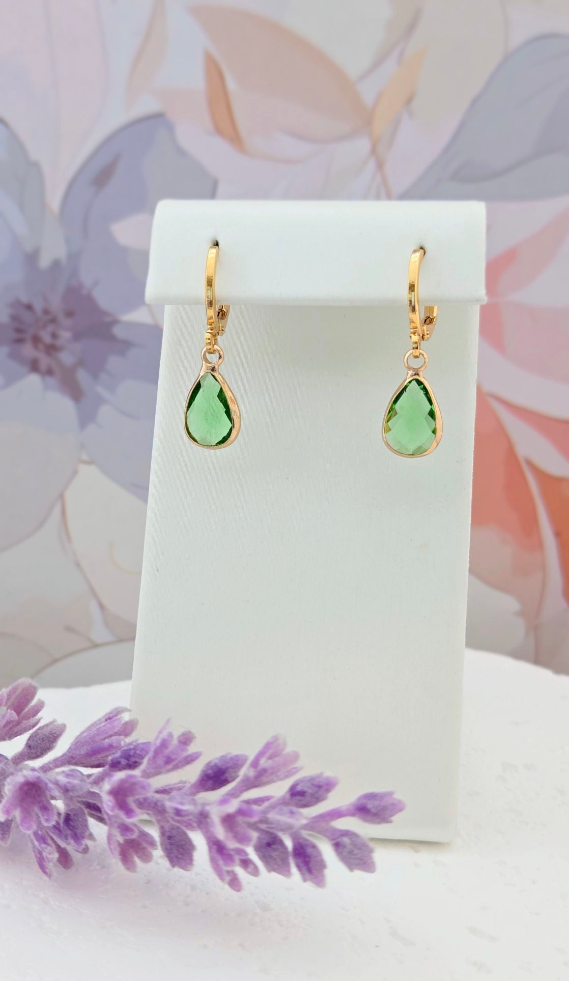 Birthstone Huggie Hoop Earrings– Dainty 18k Gold Drop in Every Month