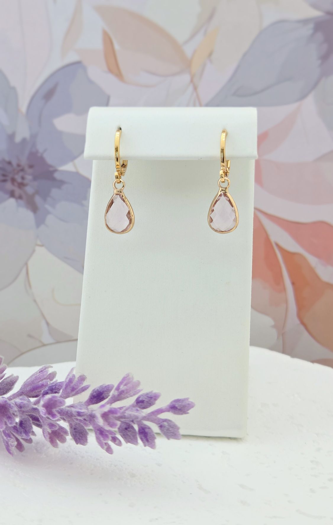 Birthstone Huggie Hoop Earrings– Dainty 18k Gold Drop in Every Month