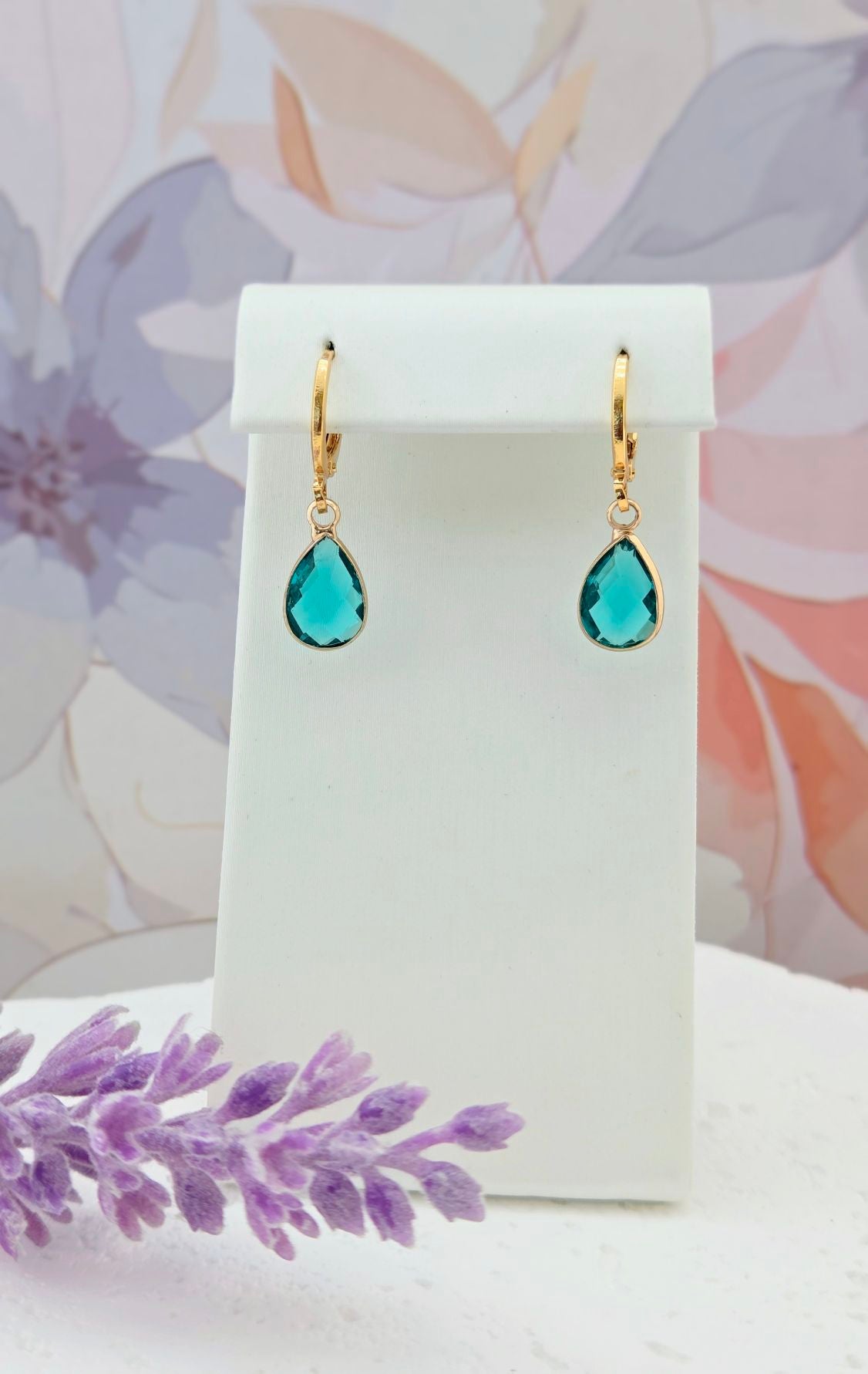 Birthstone Huggie Hoop Earrings– Dainty 18k Gold Drop in Every Month