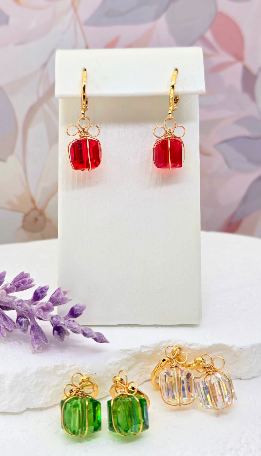 Gift Box Huggie Earrings