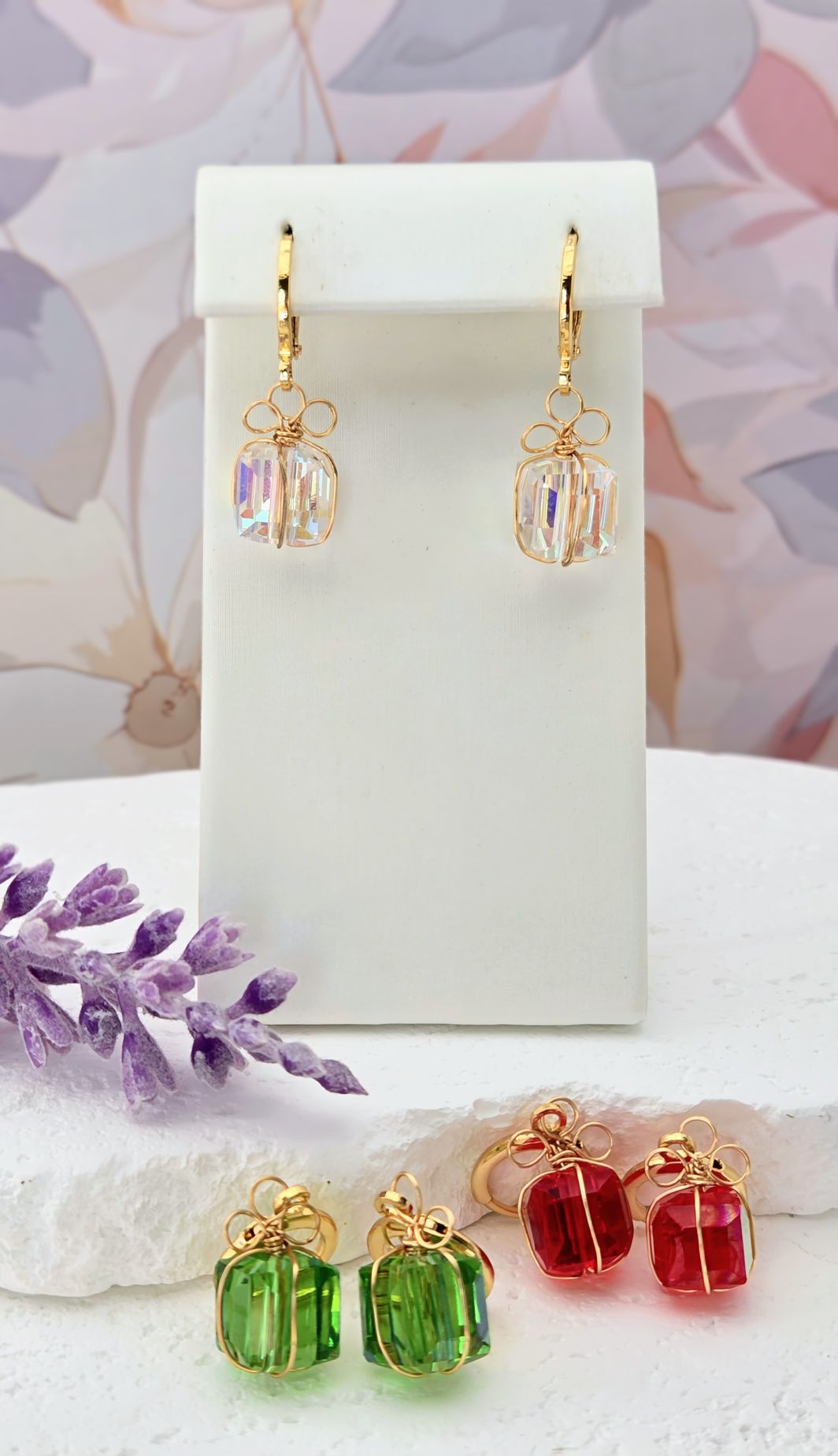 Gift Box Huggie Earrings