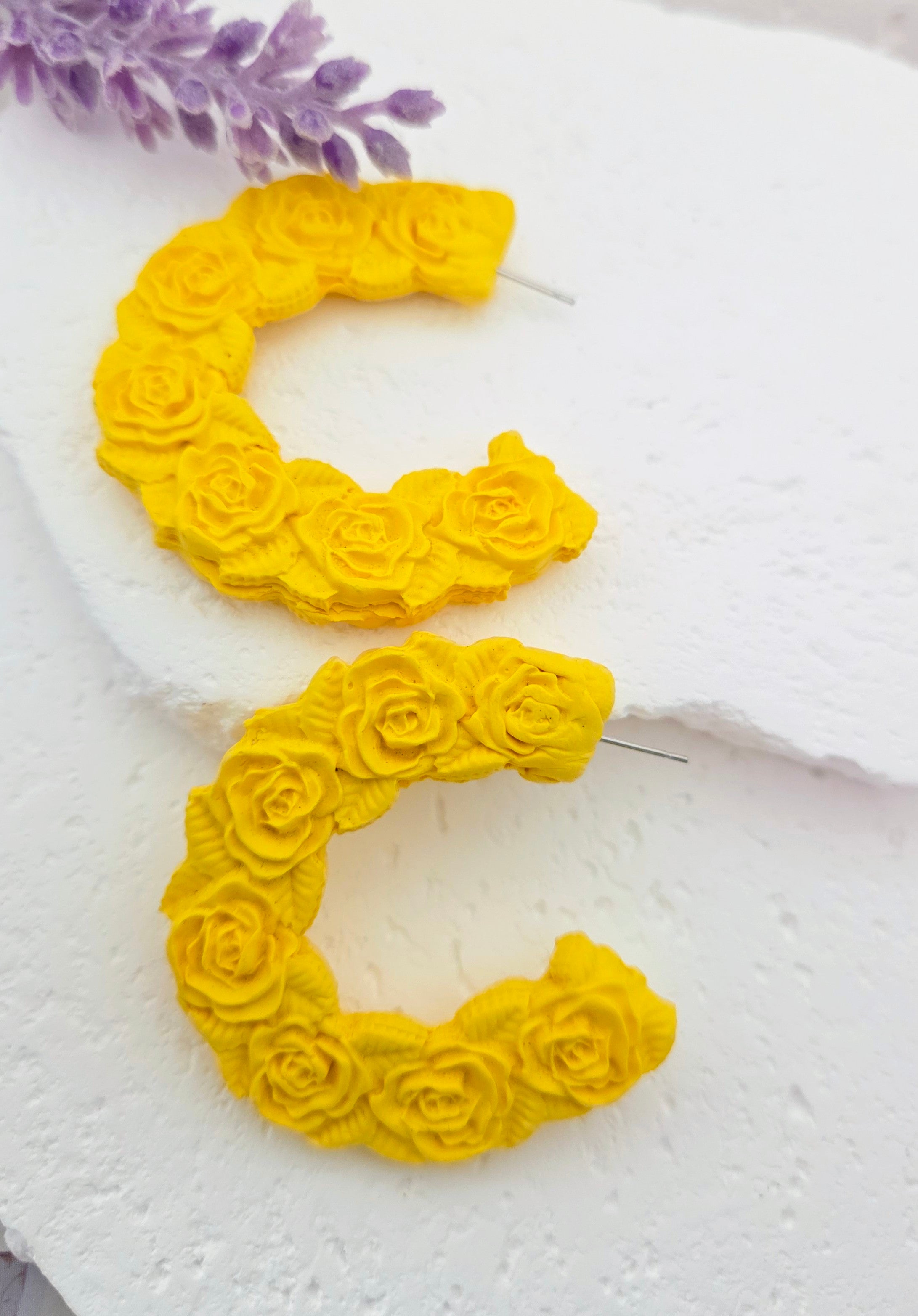 Bold Floral Hoop Earrings