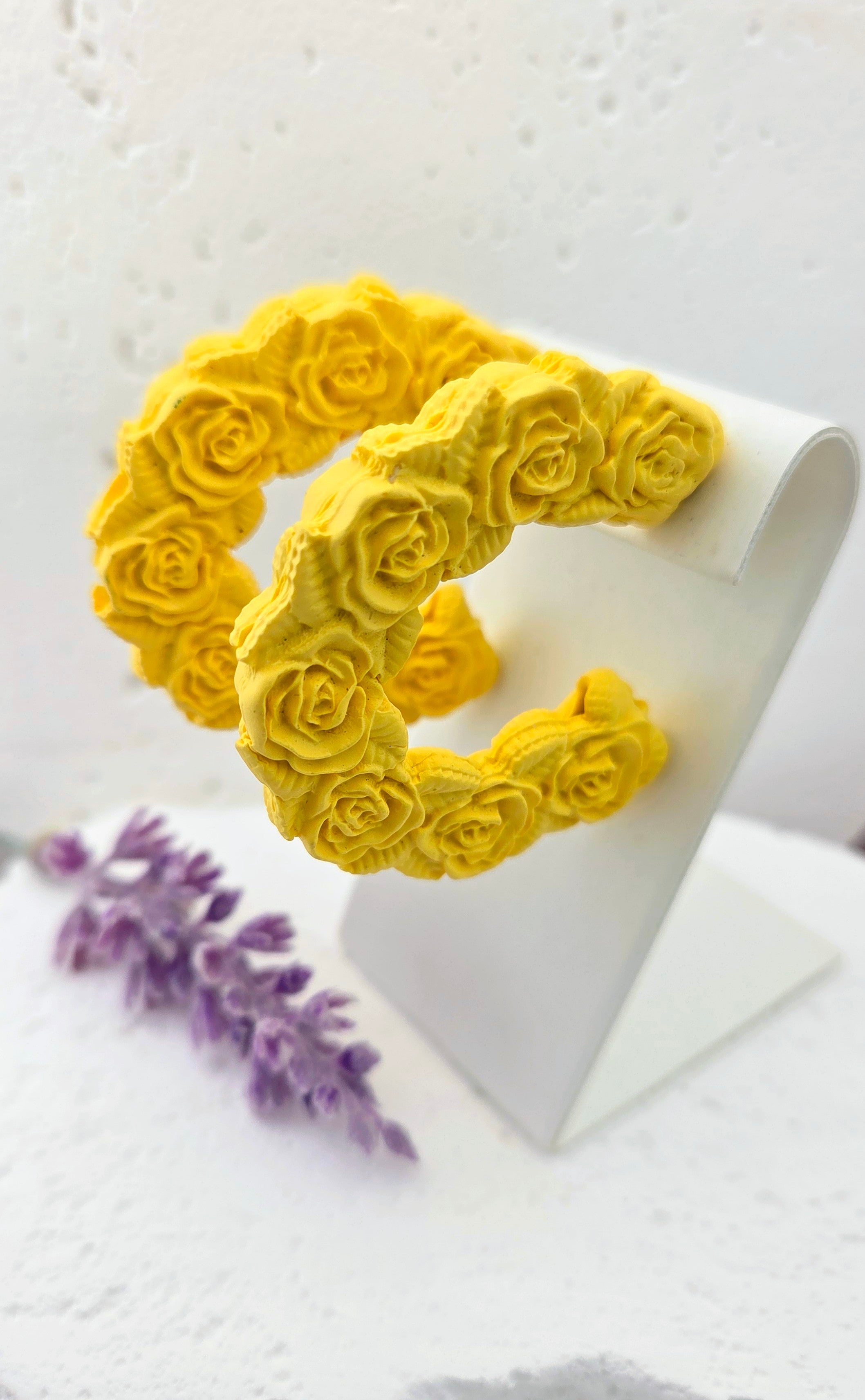 Bold Floral Hoop Earrings