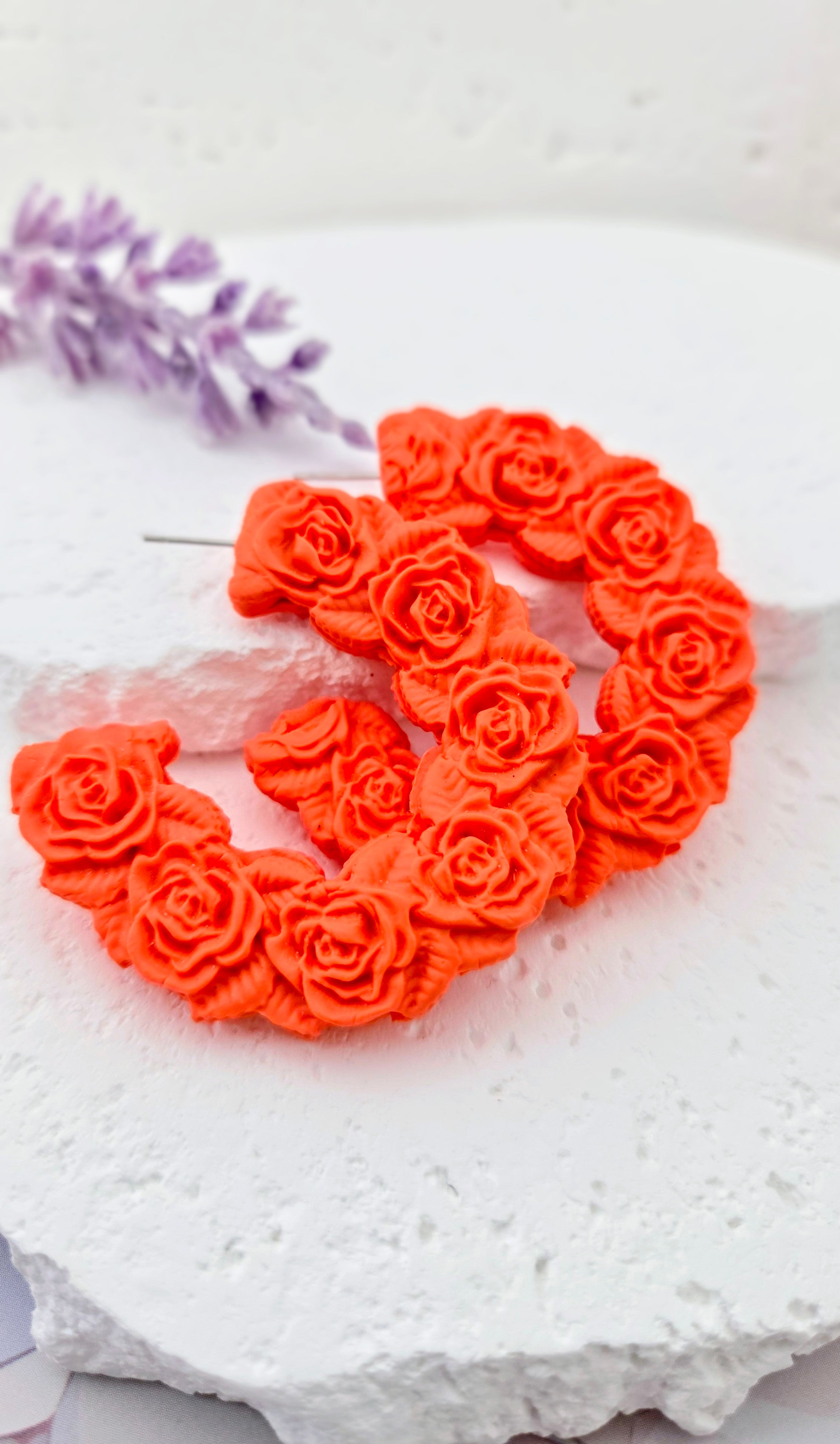 Bold Floral Hoop Earrings
