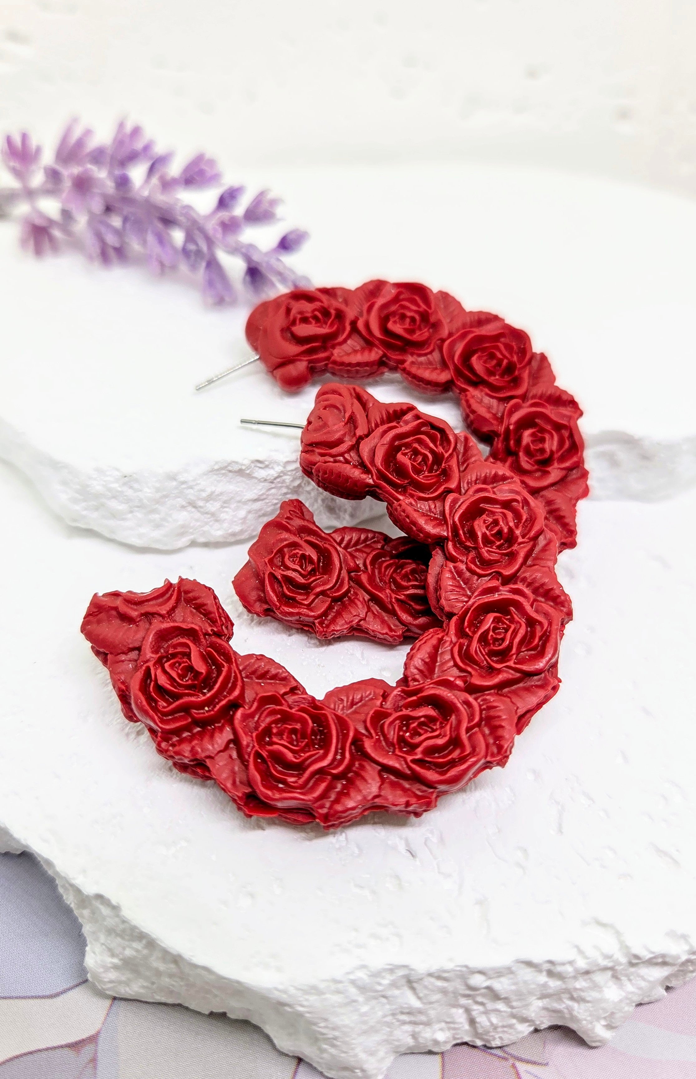 Bold Floral Hoop Earrings