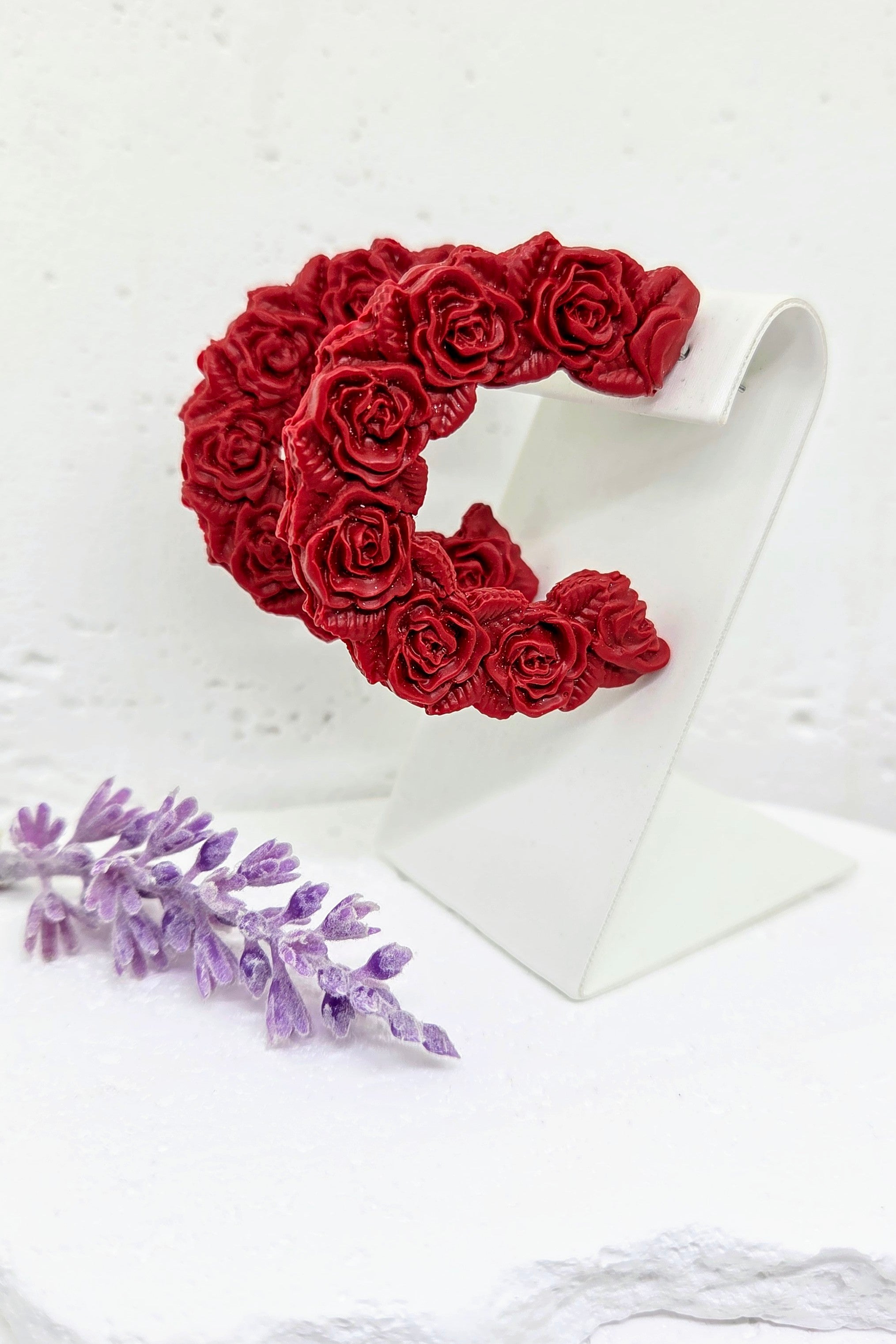 Bold Floral Hoop Earrings