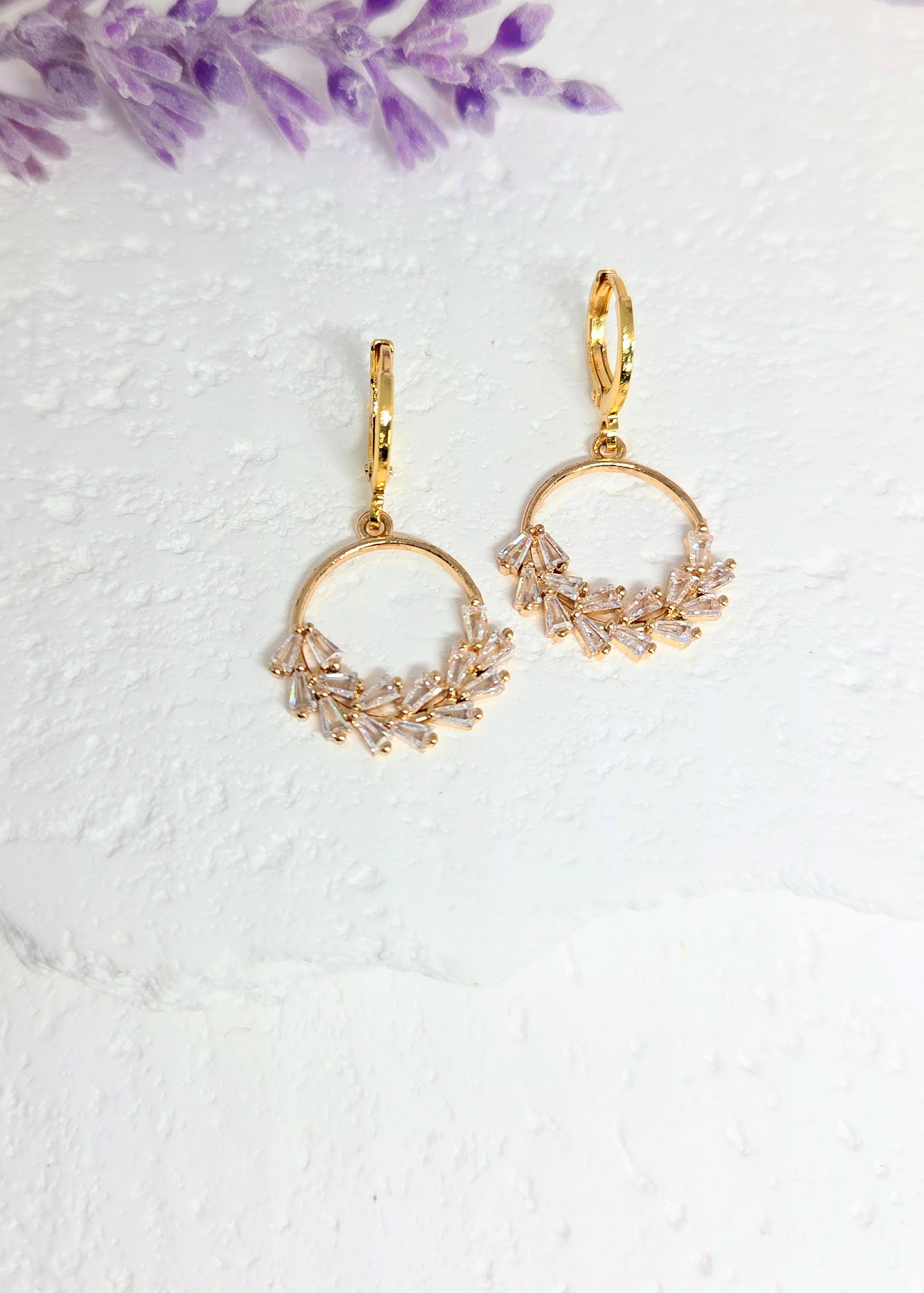 Crystal Branch Huggie Earrings