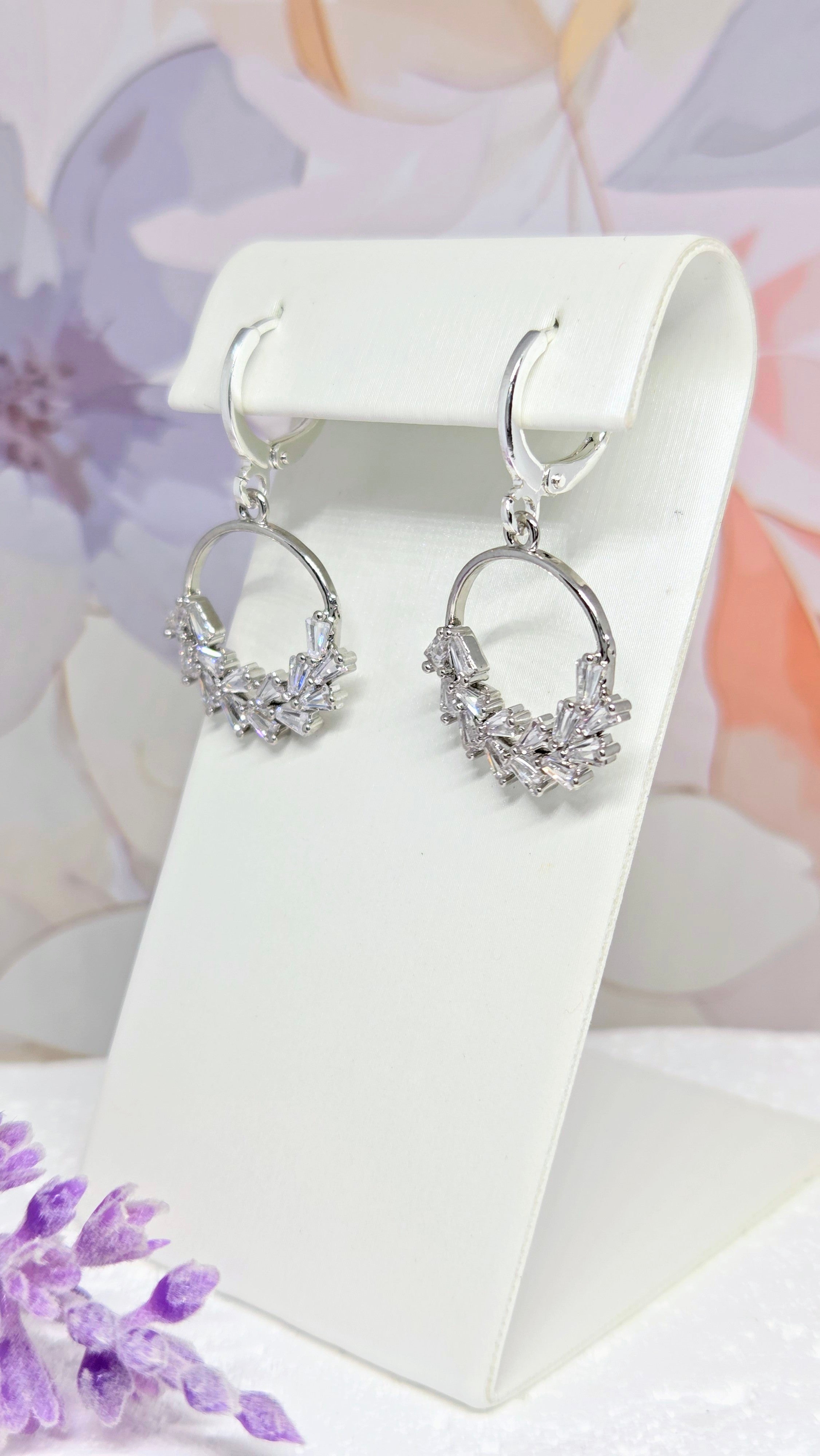 Crystal Branch Huggie Earrings