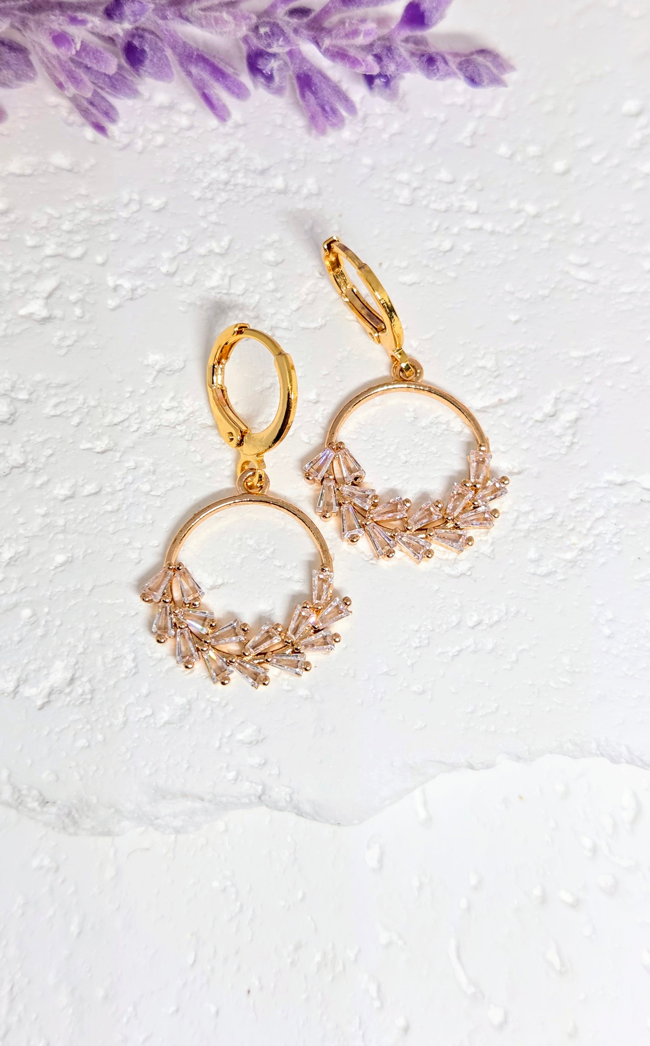 Crystal Branch Huggie Earrings